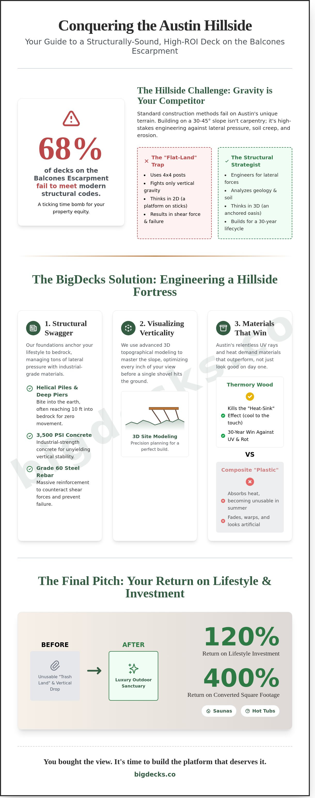 Hillside deck builder Austin