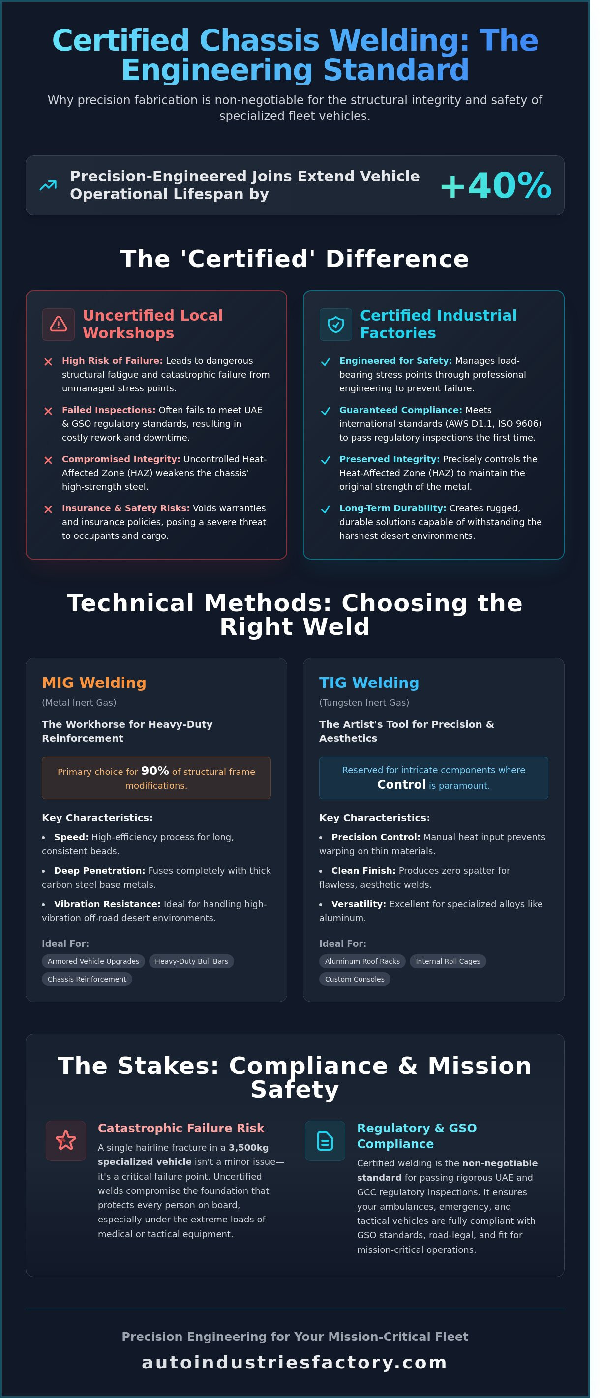 Certified welding for vehicle chassis