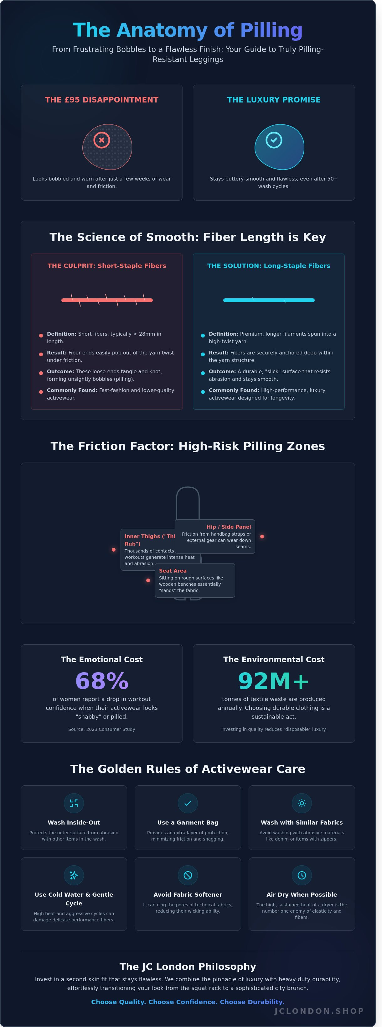 Pilling resistant leggings