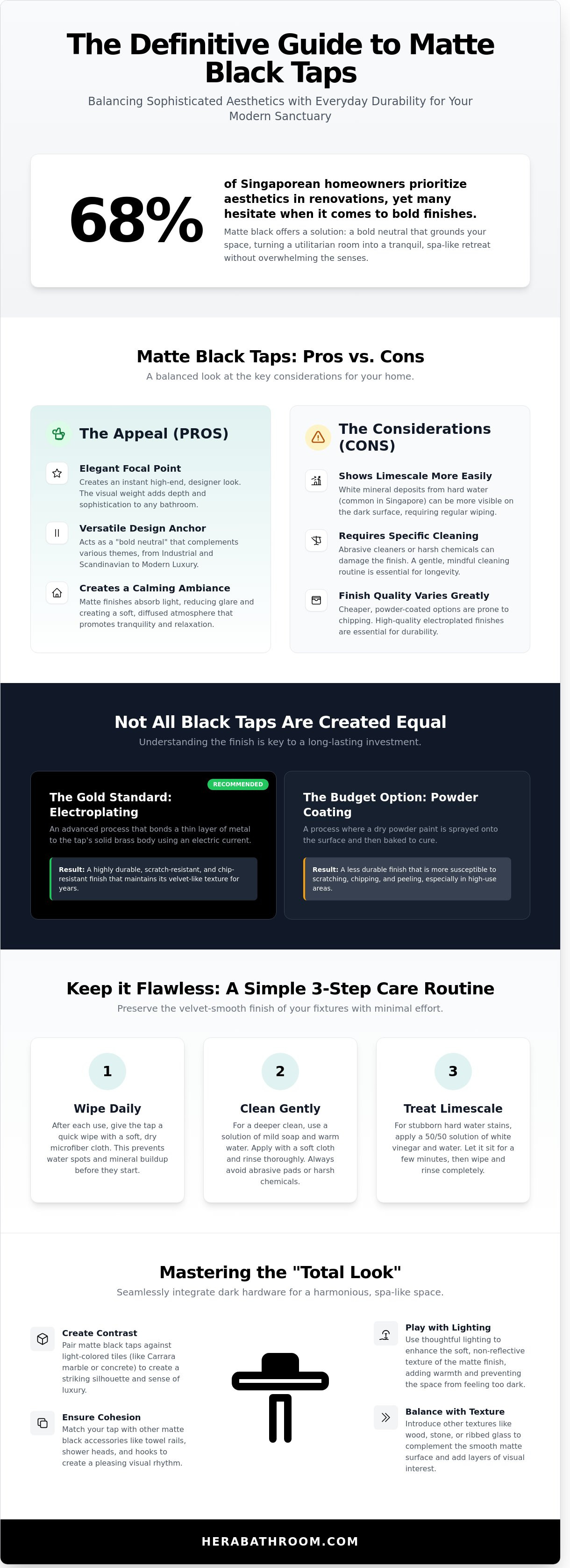 Matte black taps pros and cons