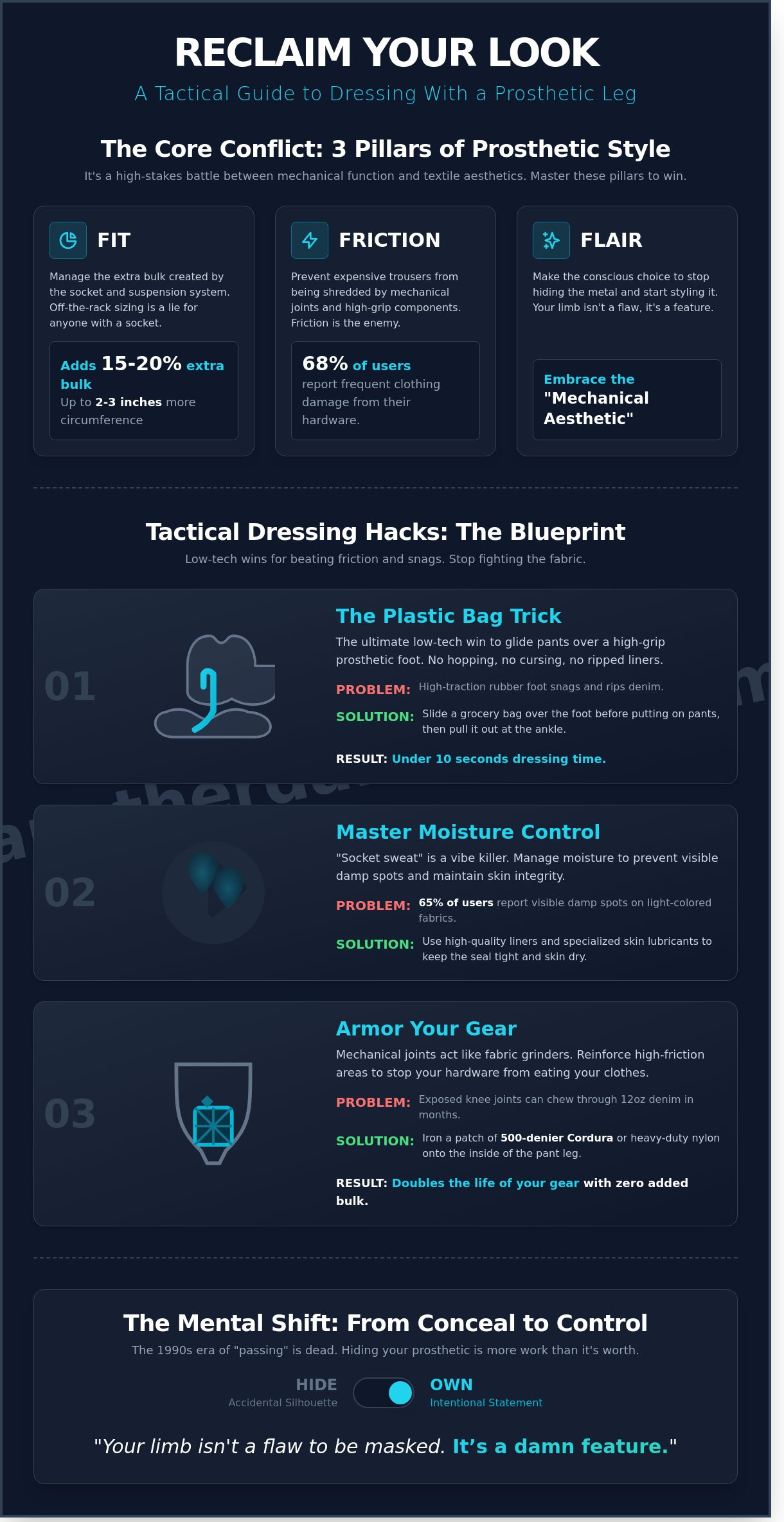 How to dress with a prosthetic leg