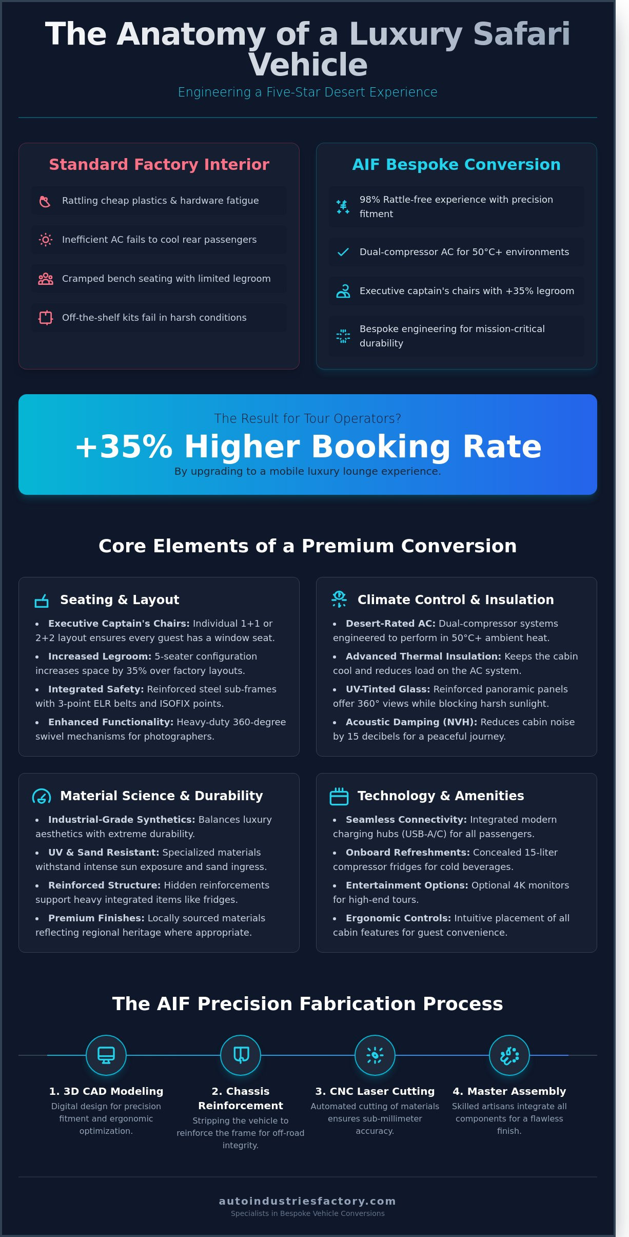 Luxury safari vehicle interior