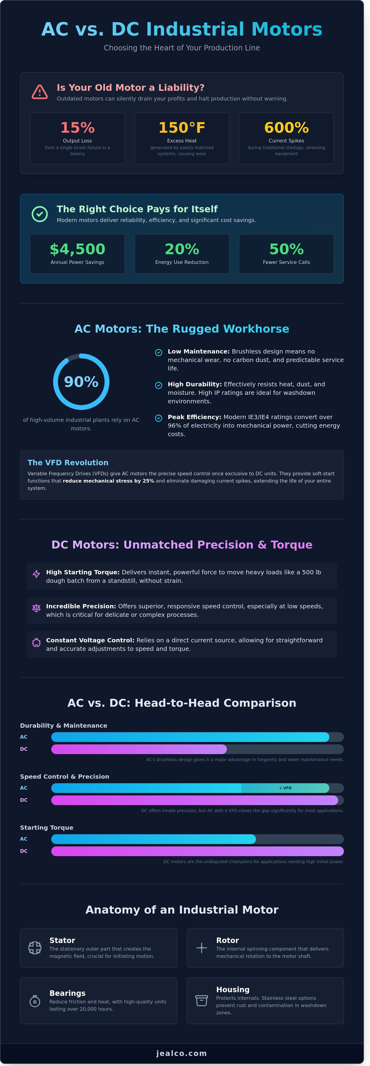 Ac dc industrial motors