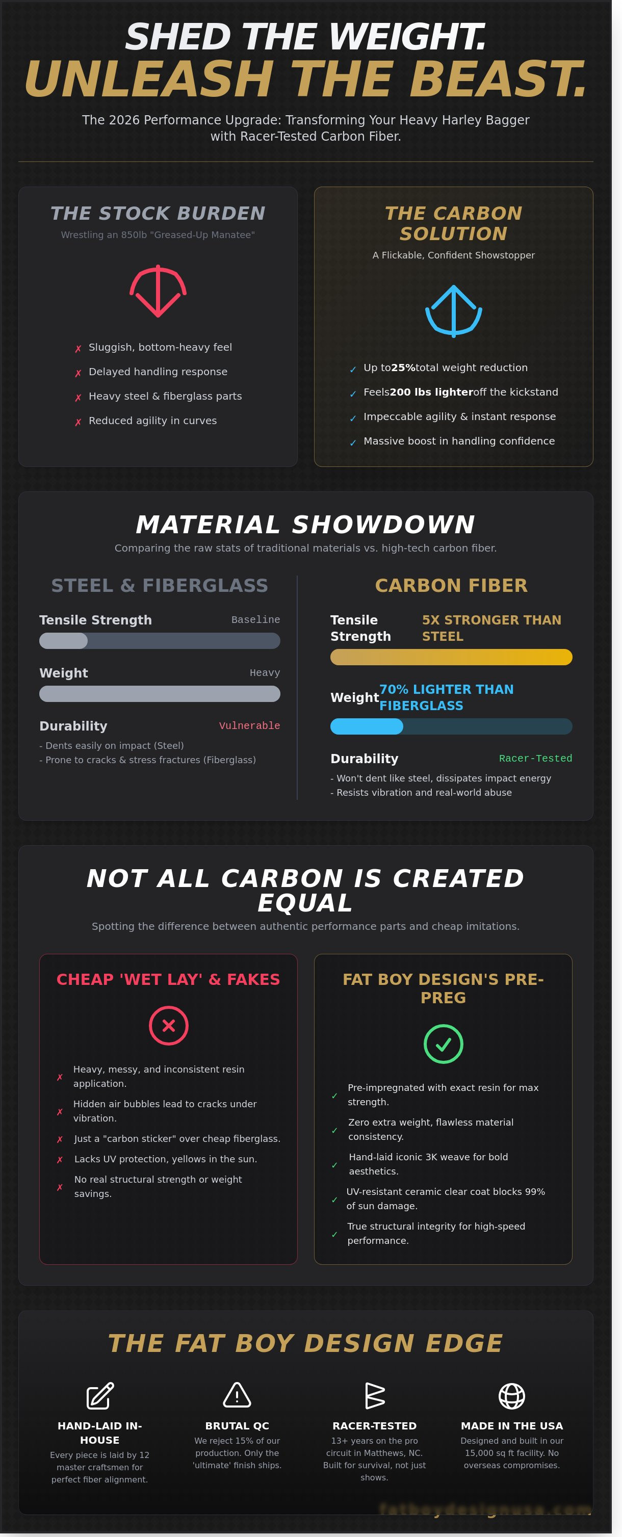 Carbon fiber harley parts