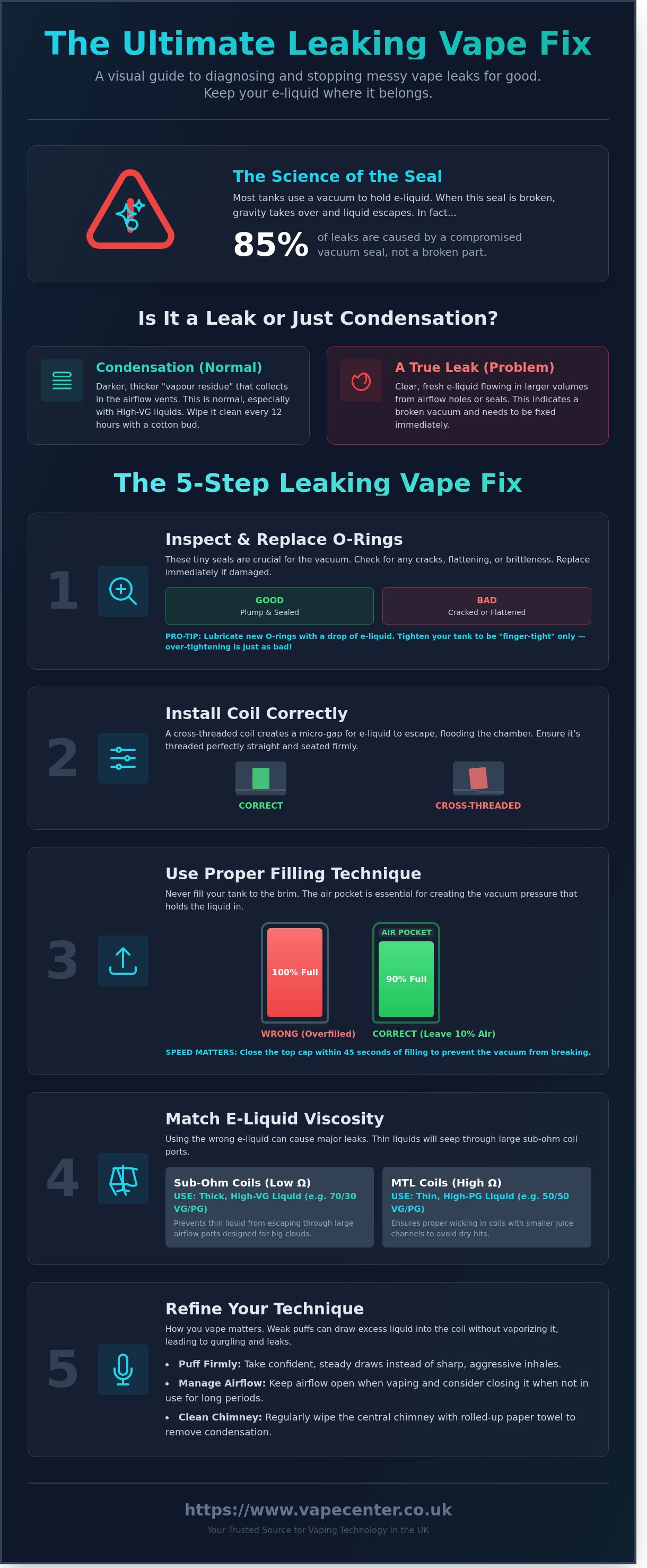 Leaking vape tank fix