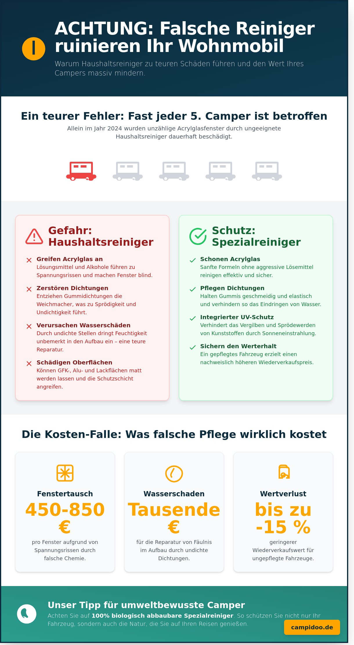 Reinigungsmittel für campingfahrzeuge