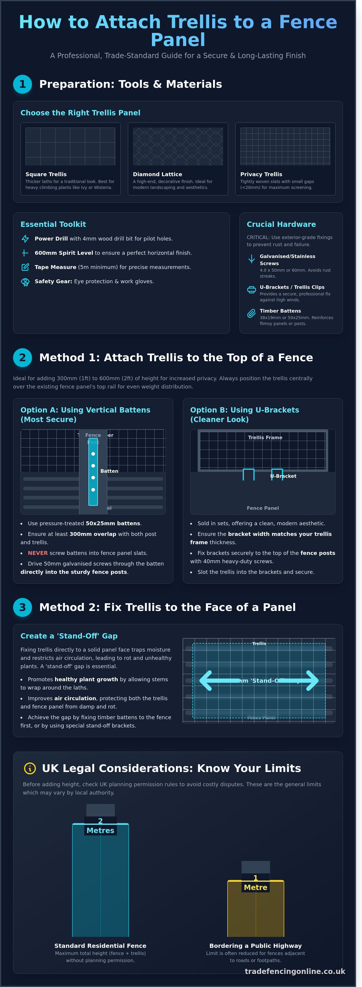 How to attach trellis to a fence panel