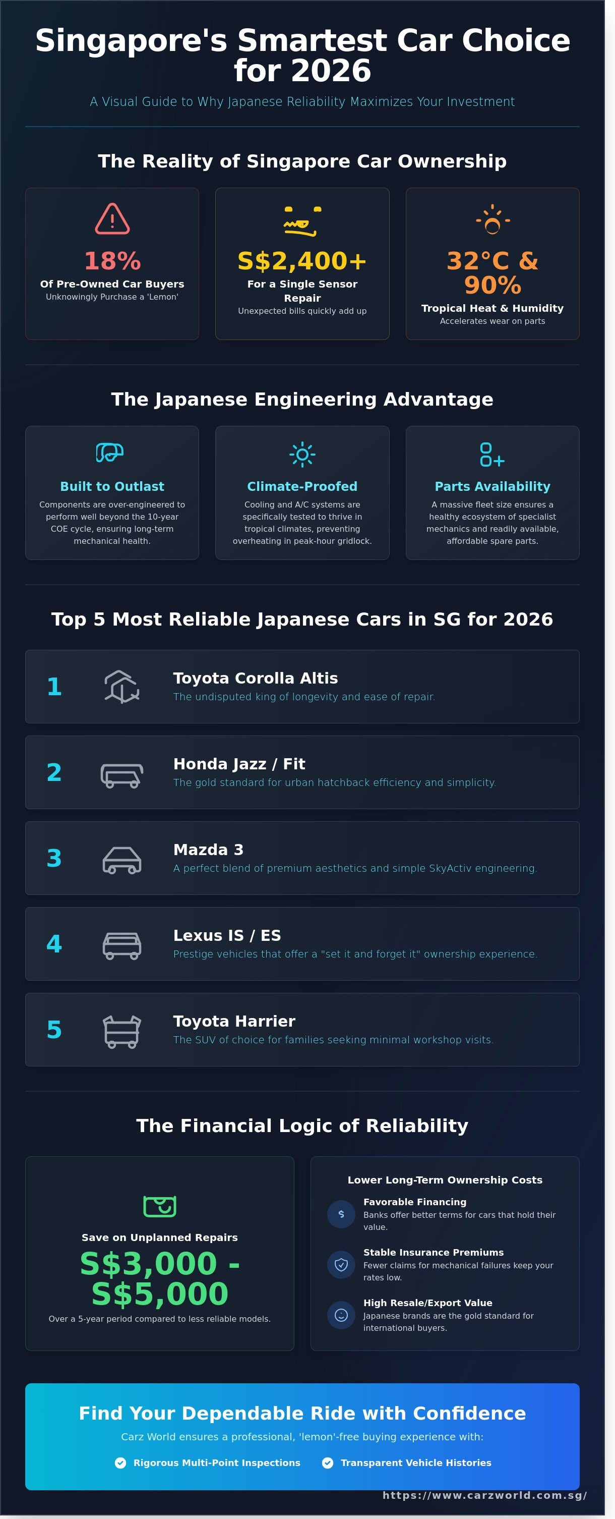 Most reliable japanese cars sg