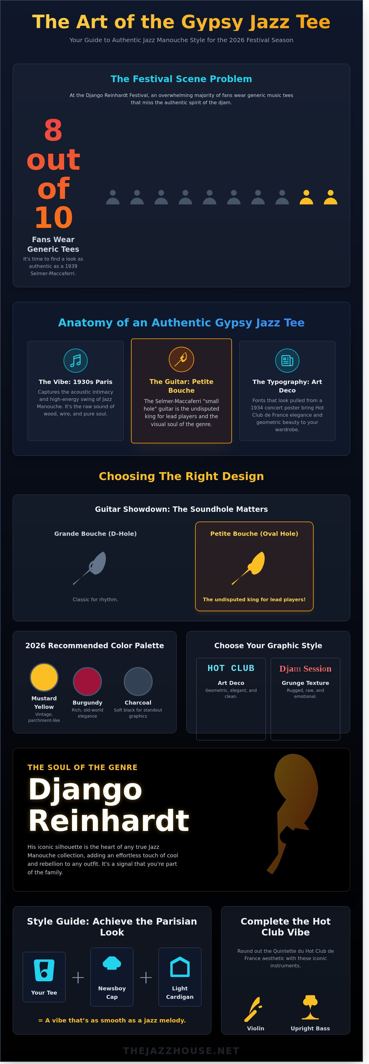 Gypsy jazz style t-shirt