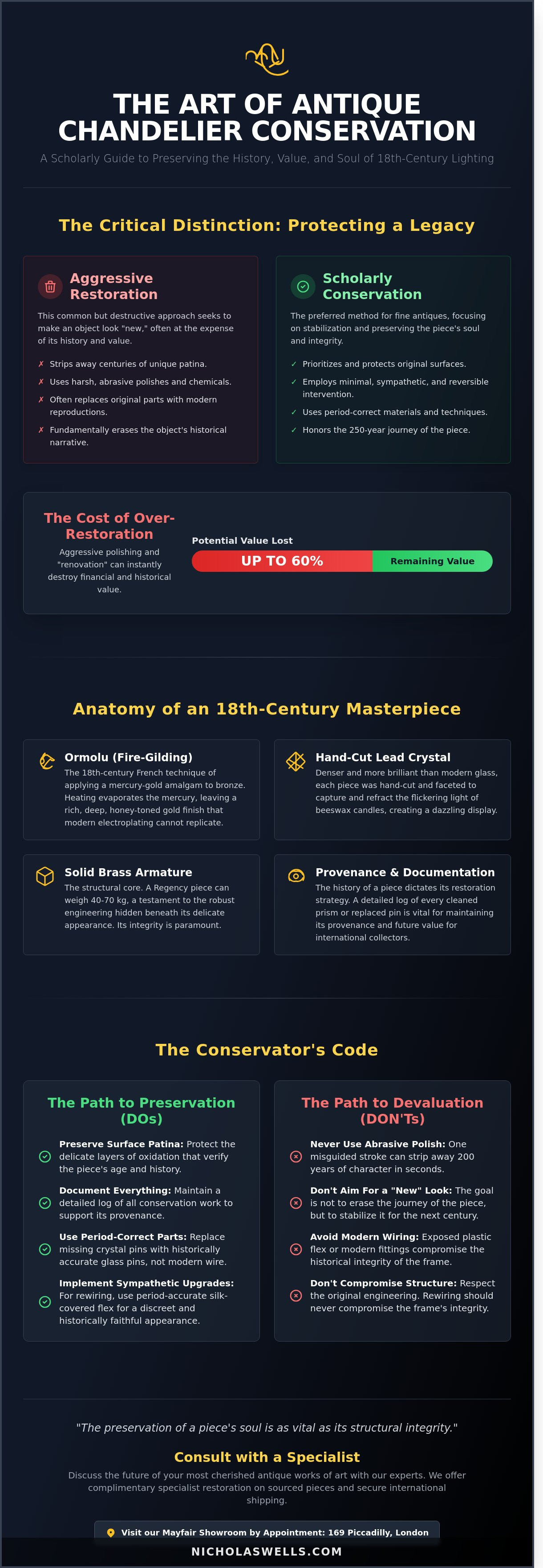 Hand‑crafted antique chandelier restoration tips