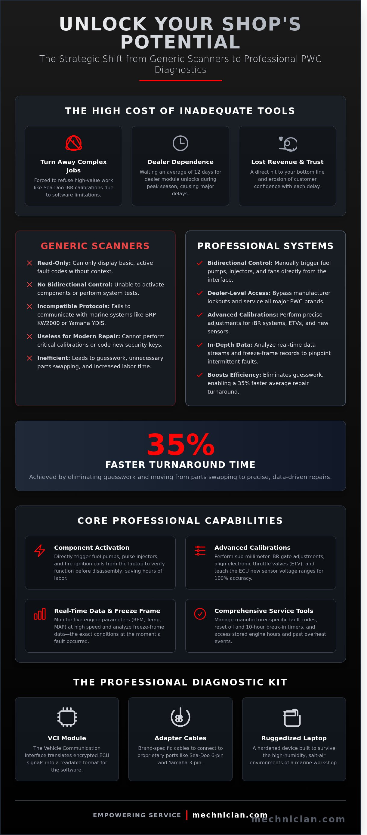 Jet ski diagnostic tool