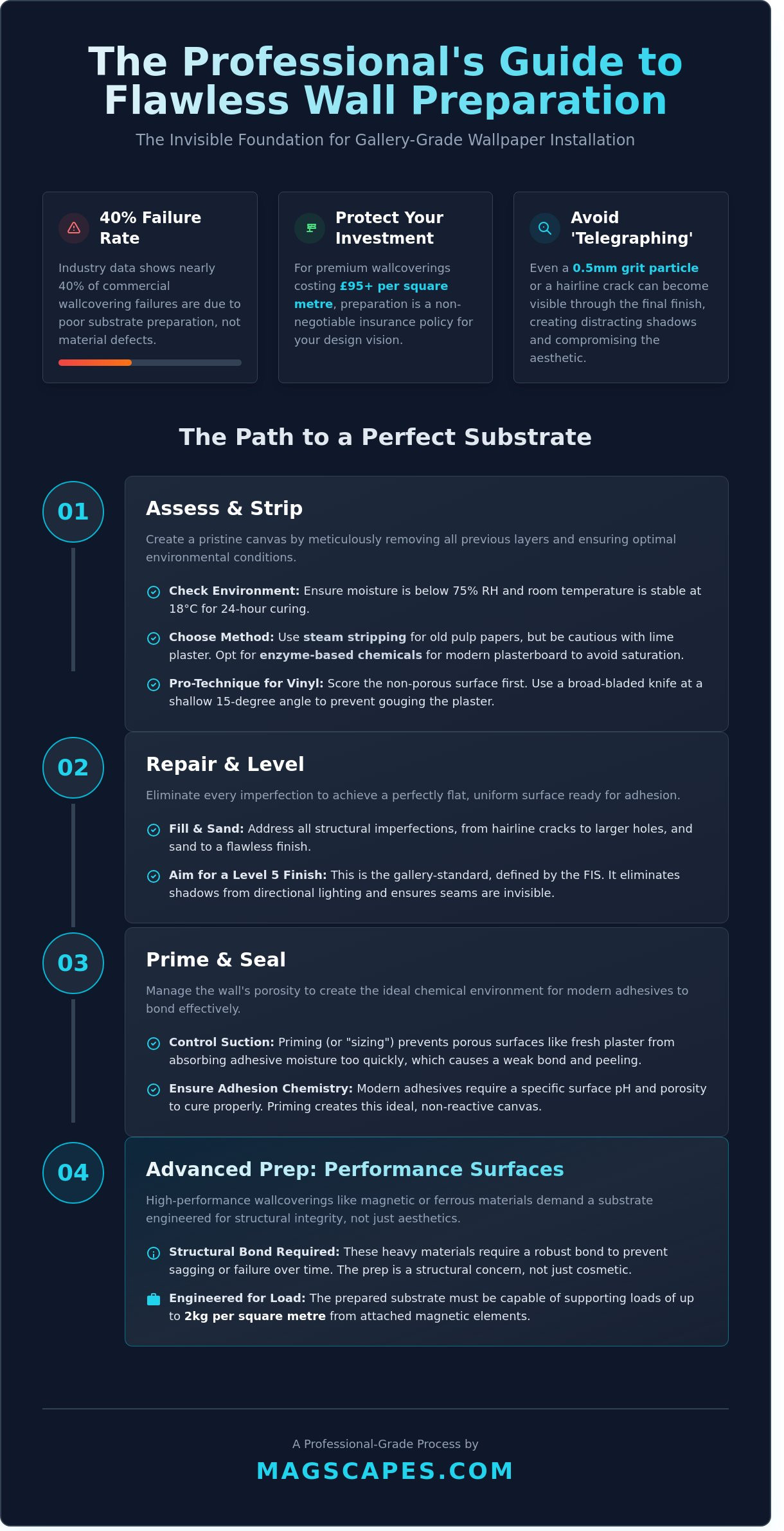 Wall preparation for wallpaper