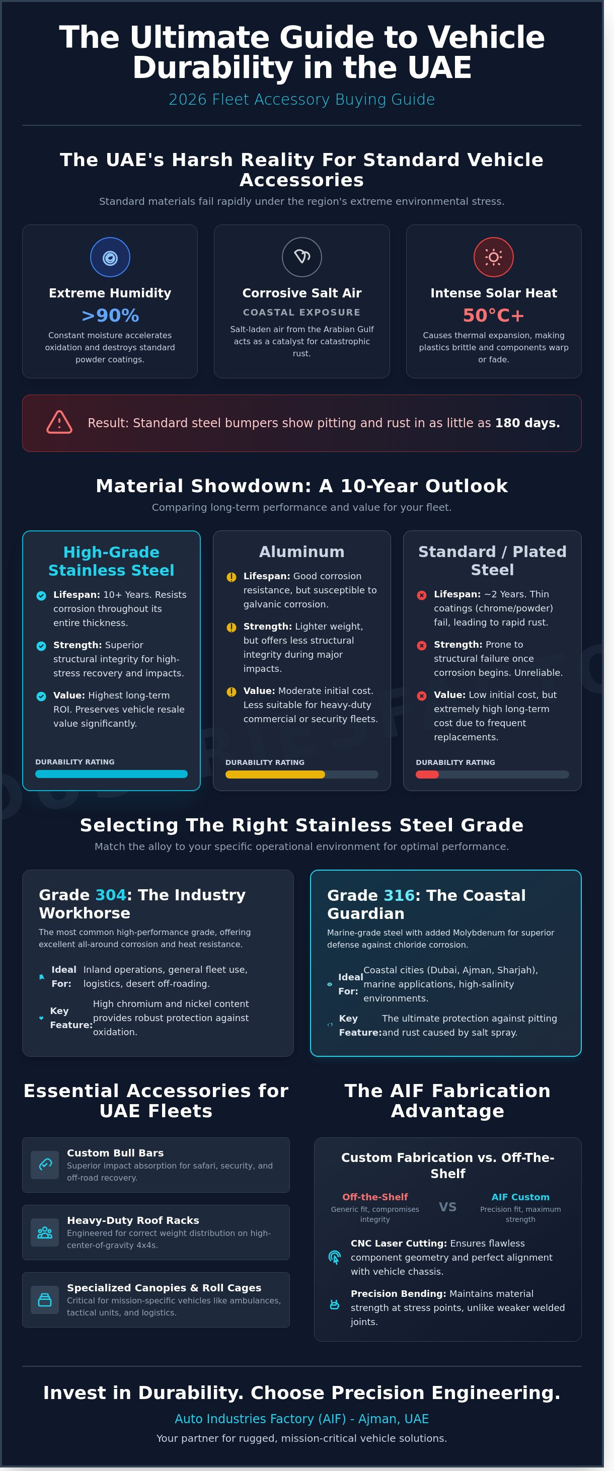 Stainless steel vehicle accessories UAE