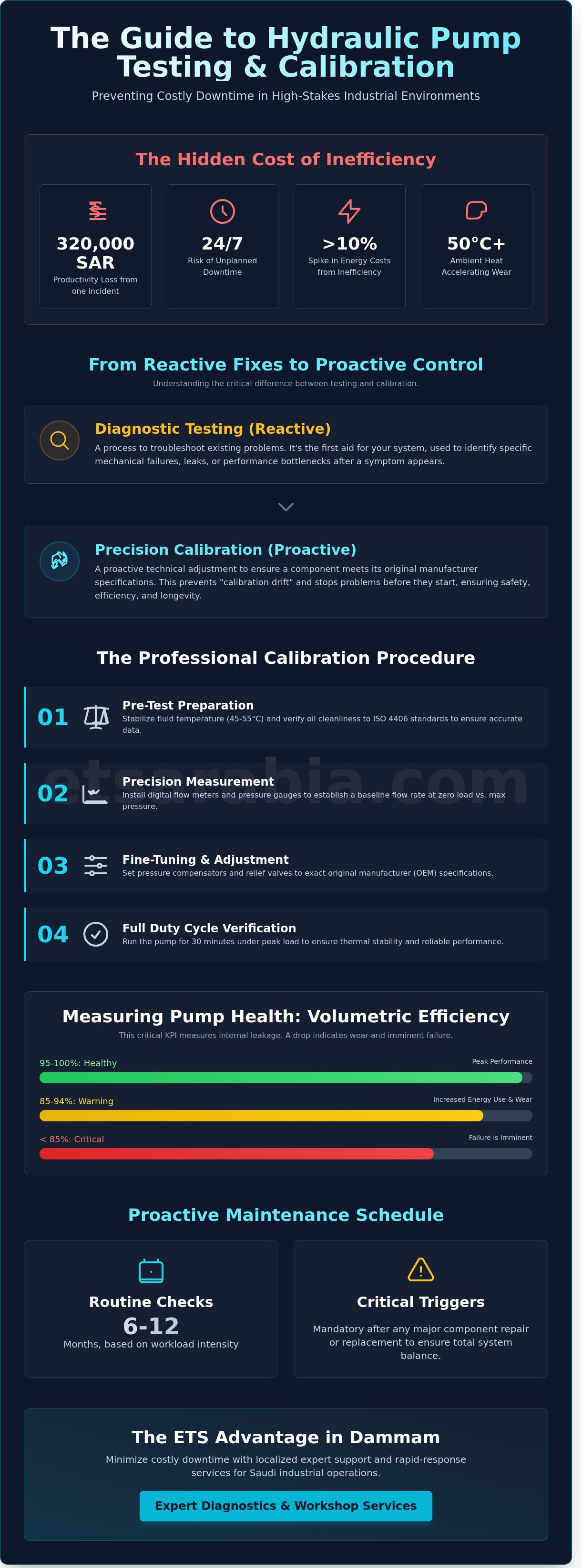 Hydraulic pump testing and calibration