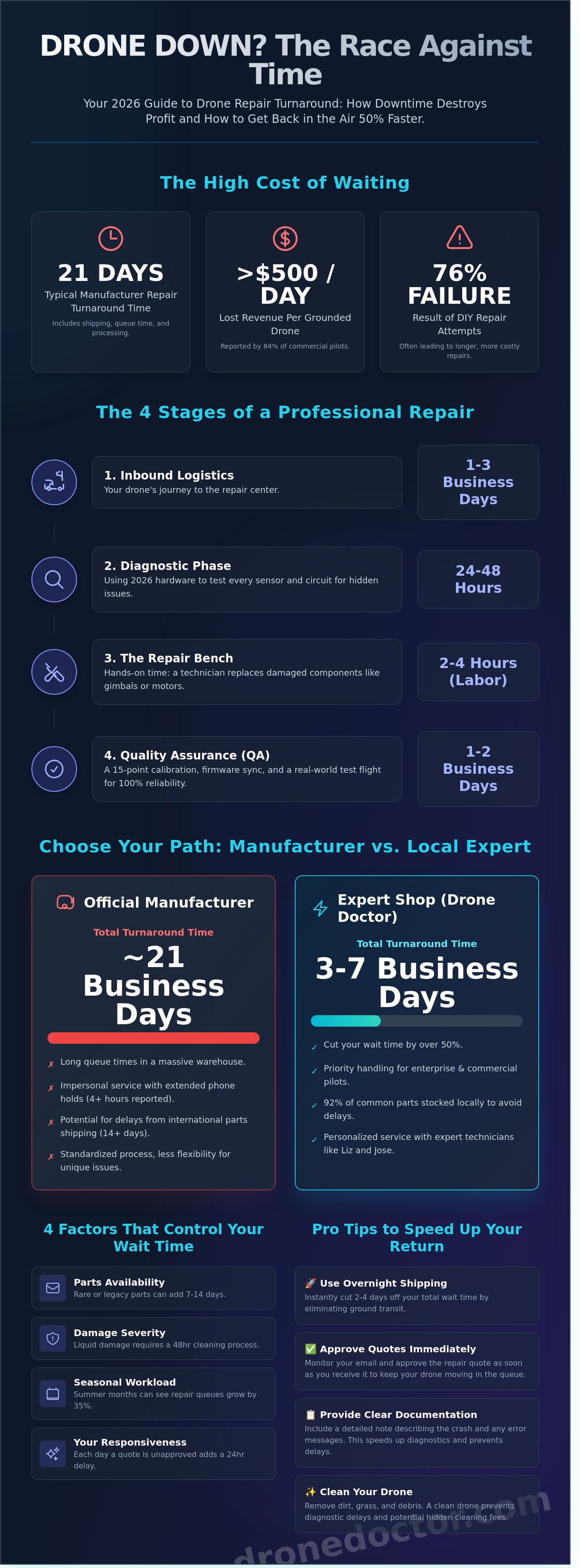 Drone repair turnaround time