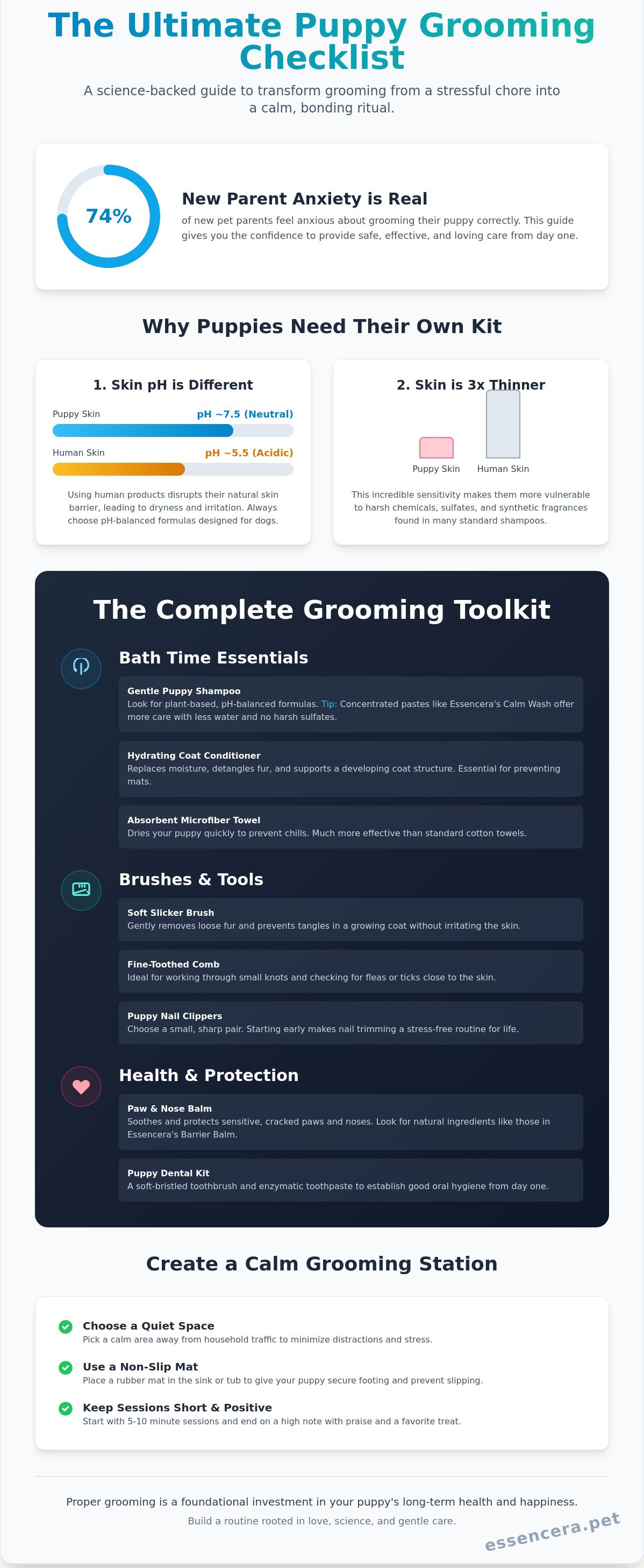Puppy grooming supplies checklist