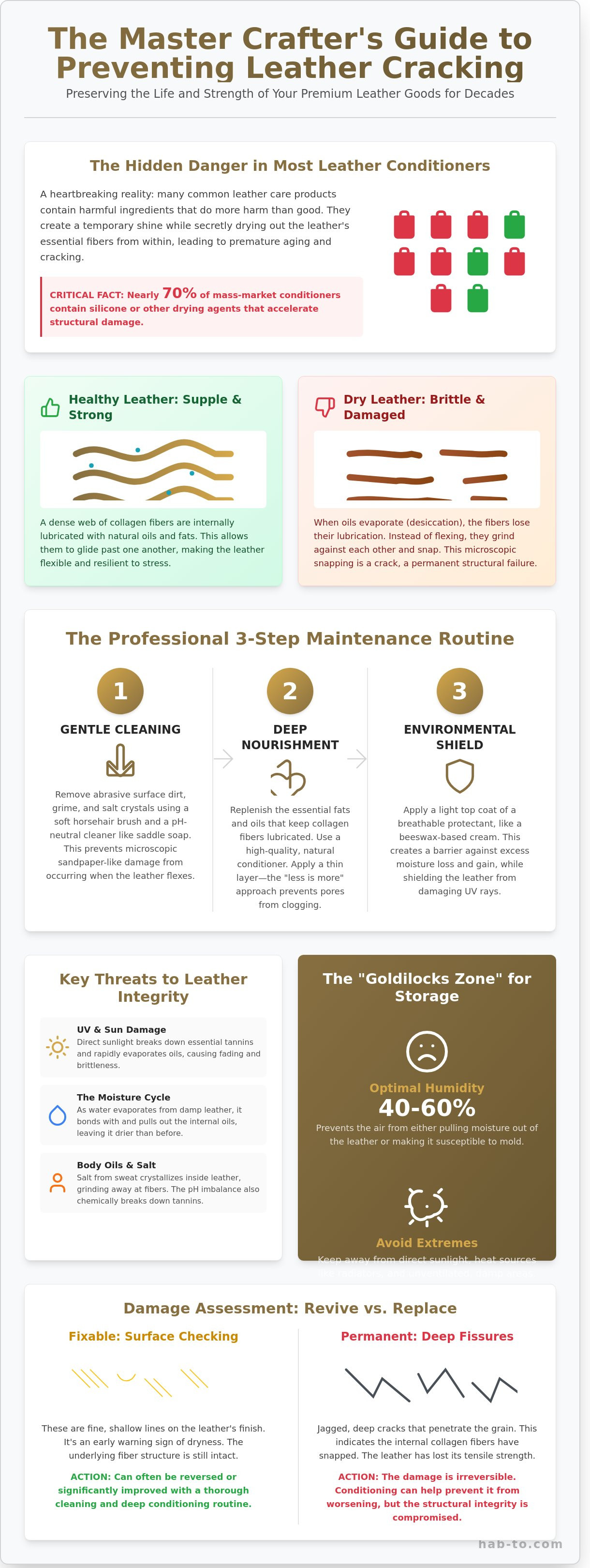 Preventing leather from cracking