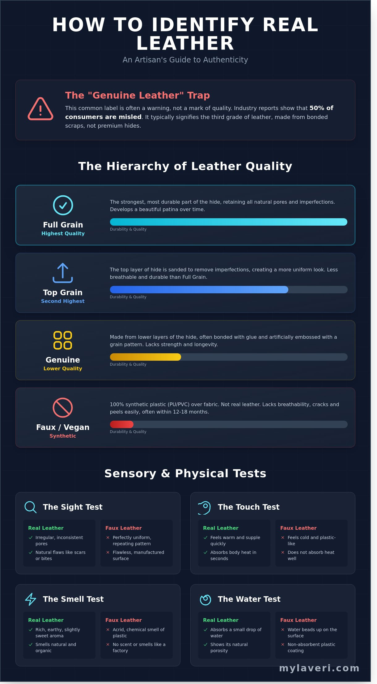 How to identify real leather