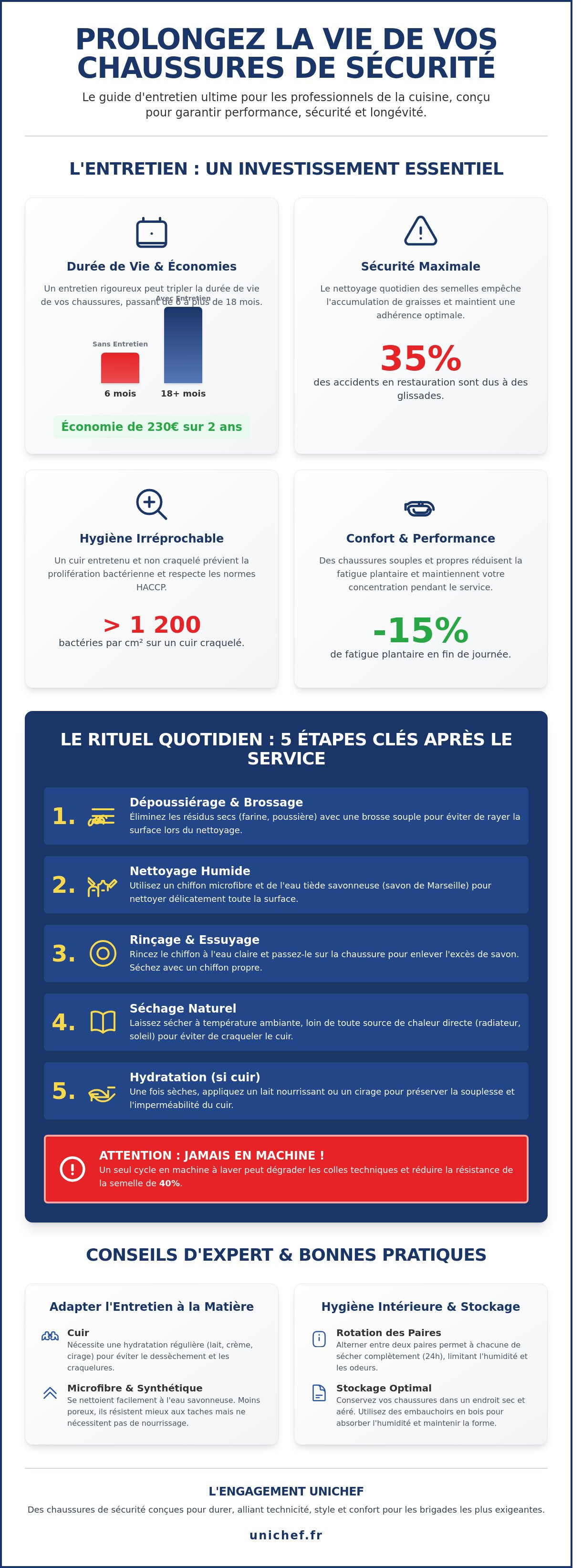 Entretien chaussures sécurité