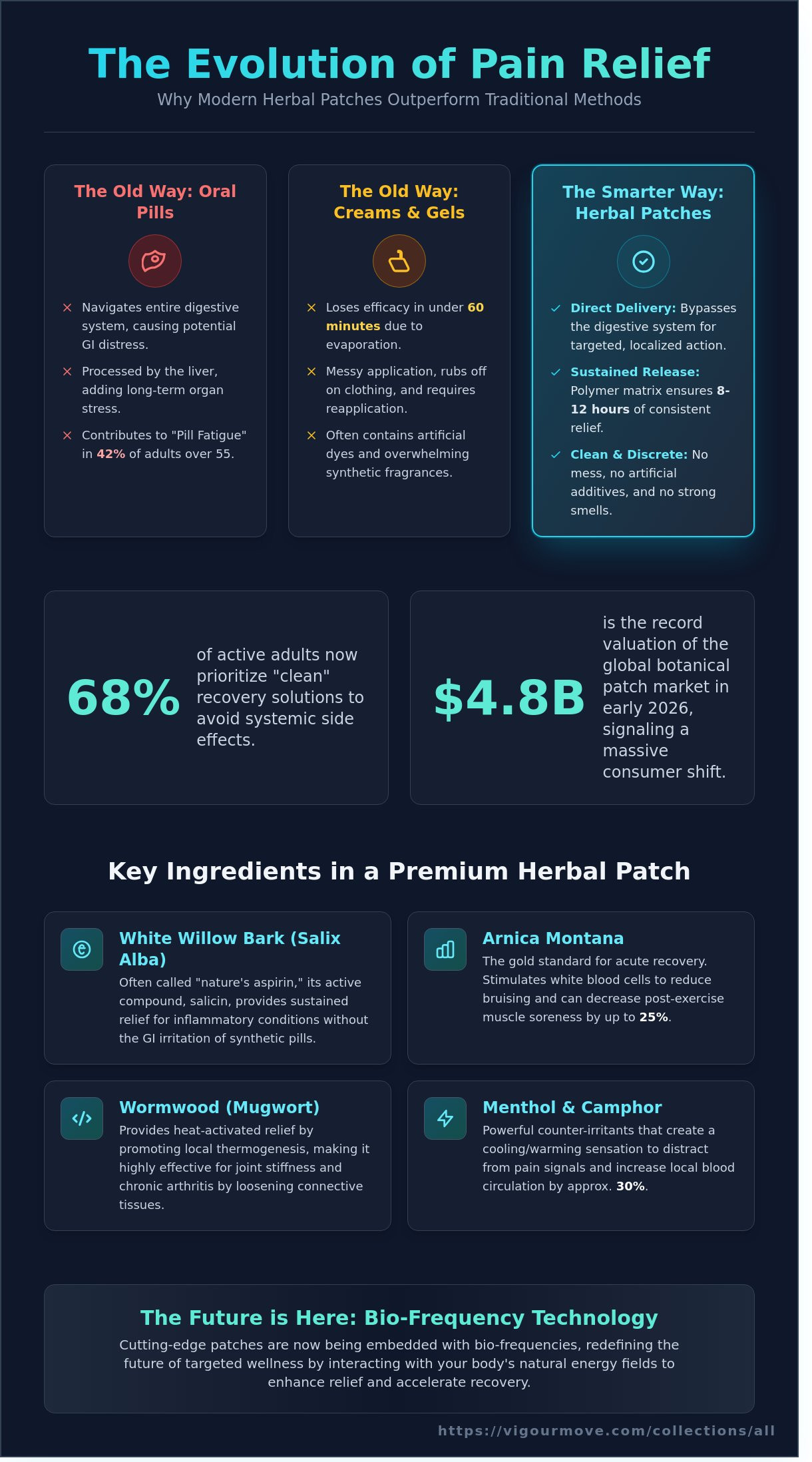 Herbal pain relief patches
