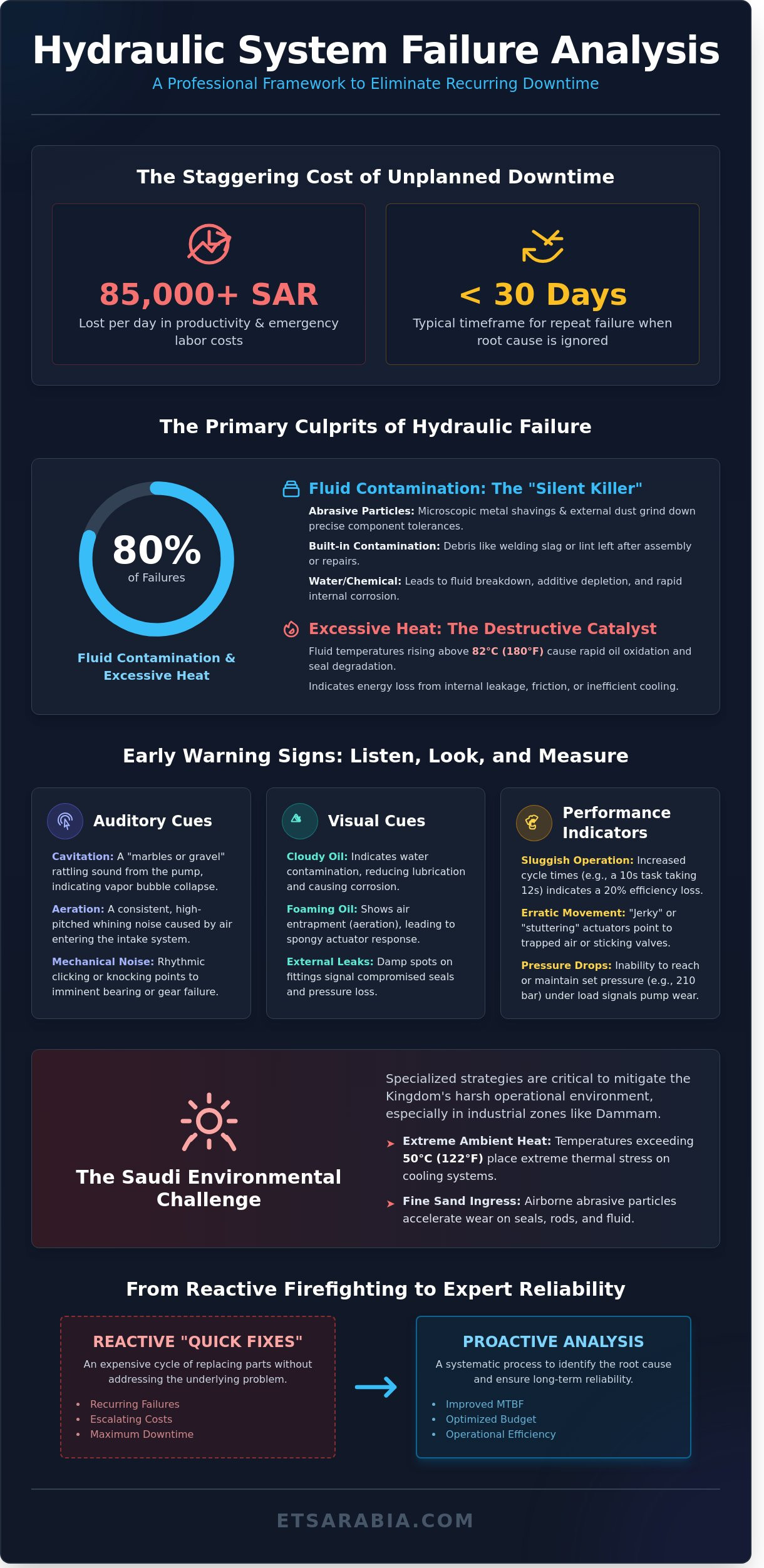 Hydraulic system failure analysis
