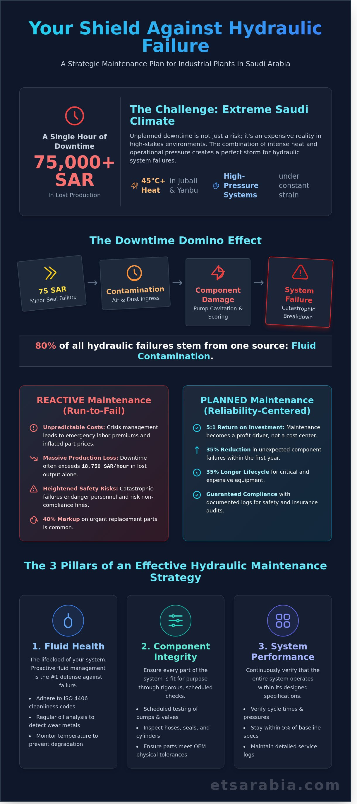 Hydraulic maintenance plan for industrial plants