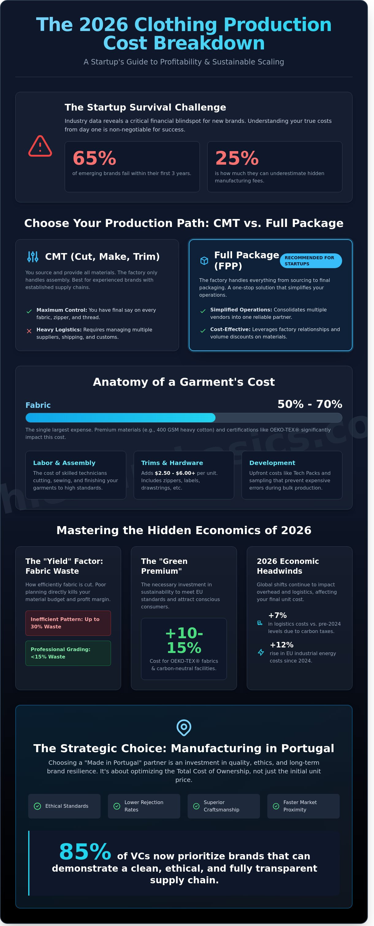 Clothing production cost breakdown 2026