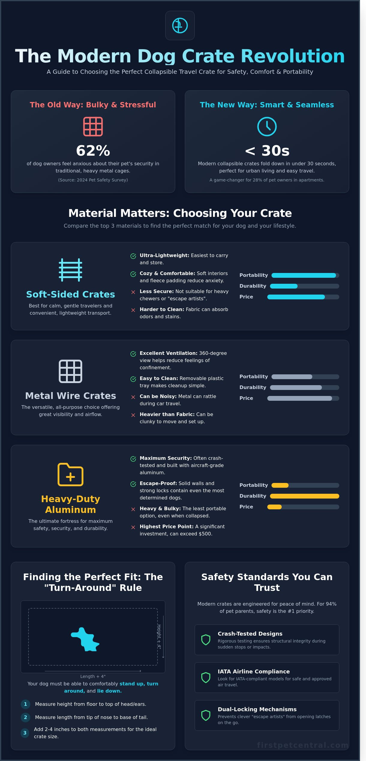 Collapsible dog travel crate