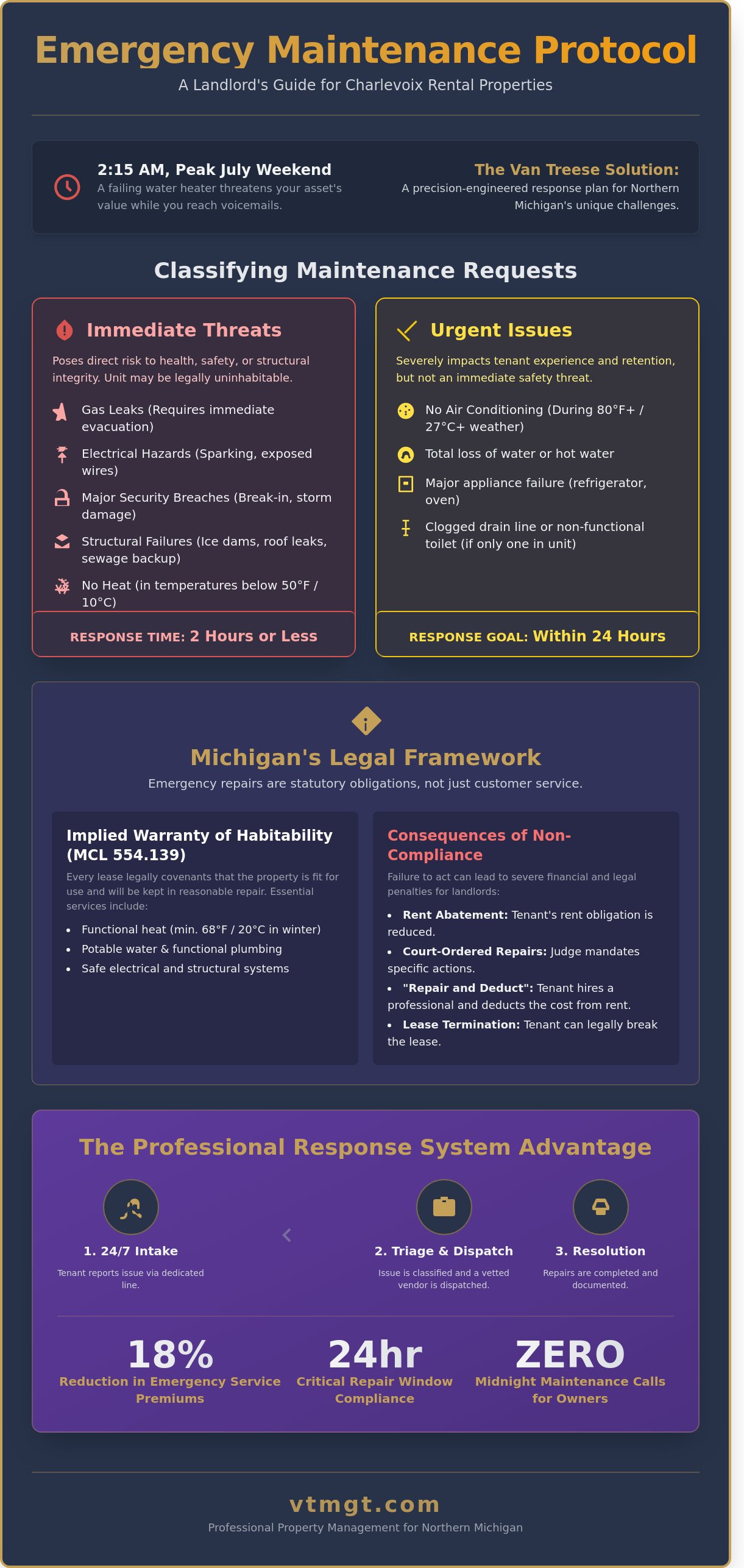 Emergency repairs Charlevoix rentals