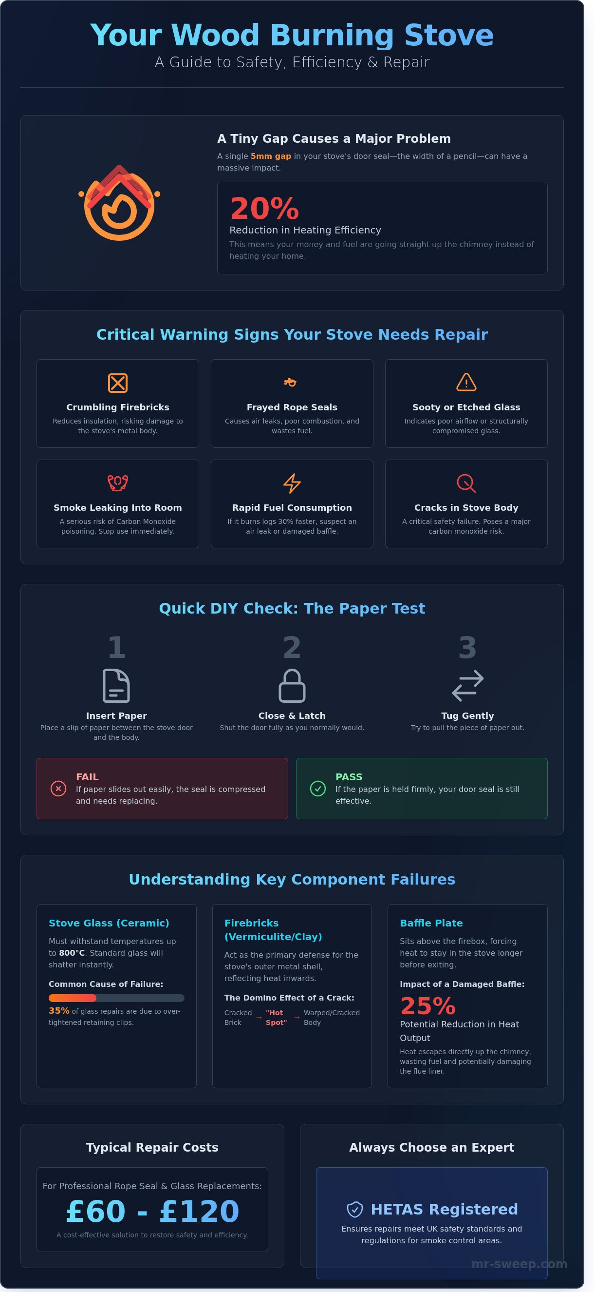 Wood burning stove repair leamington