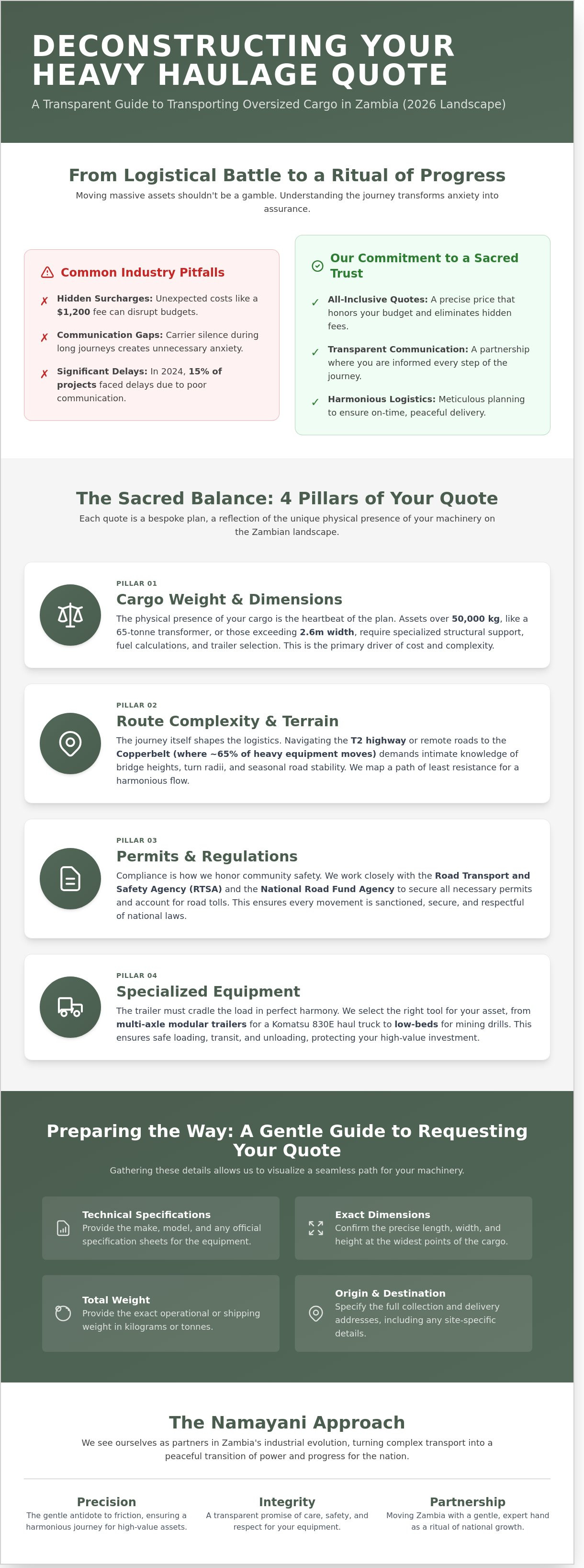 Heavy haulage quote zambia