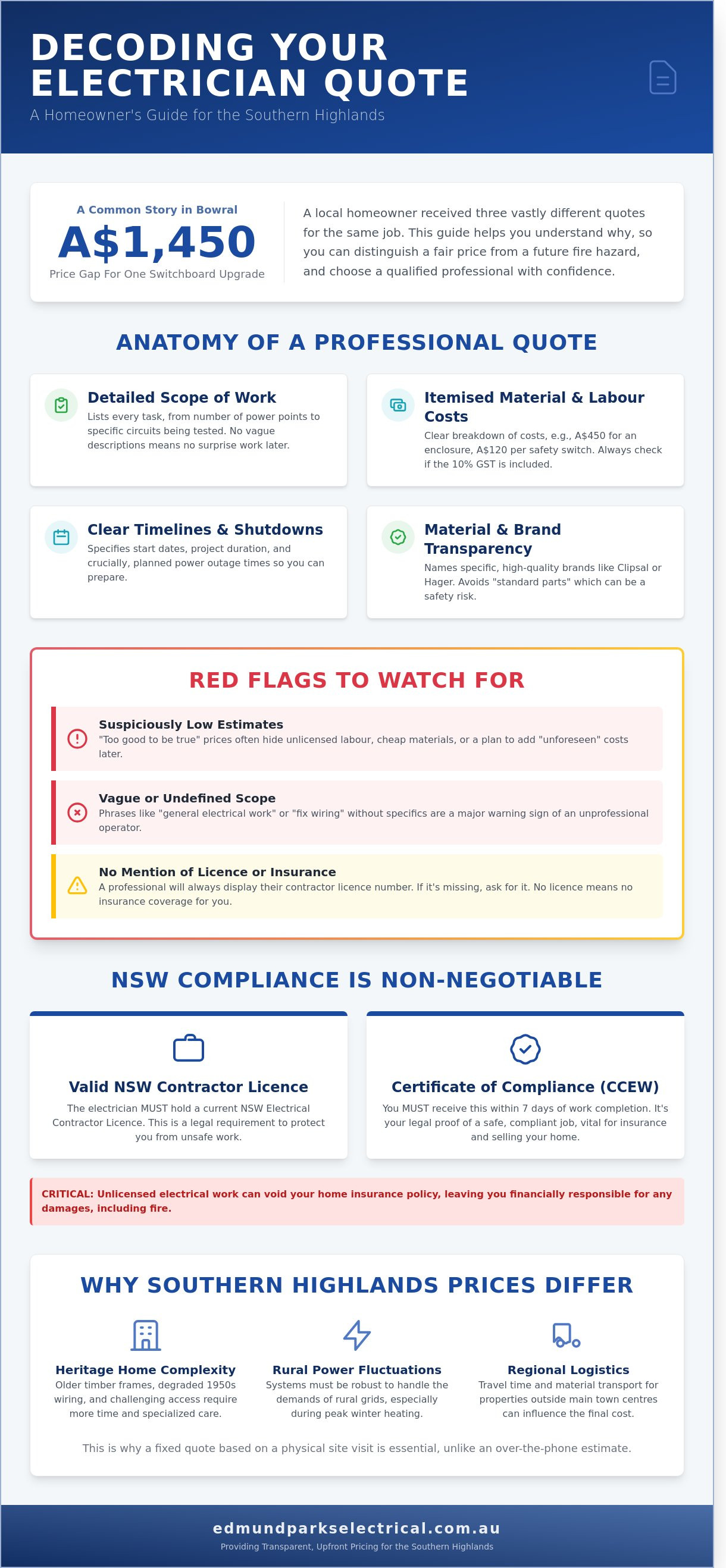 Electrician quote nsw