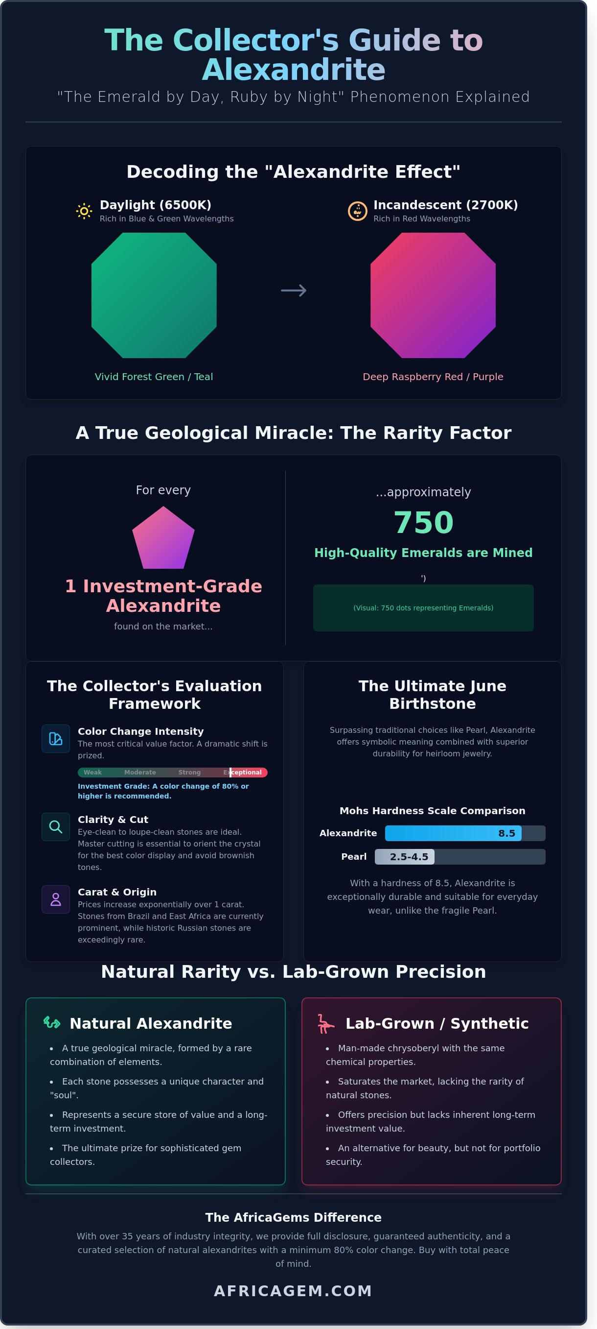 Loose alexandrite gemstones