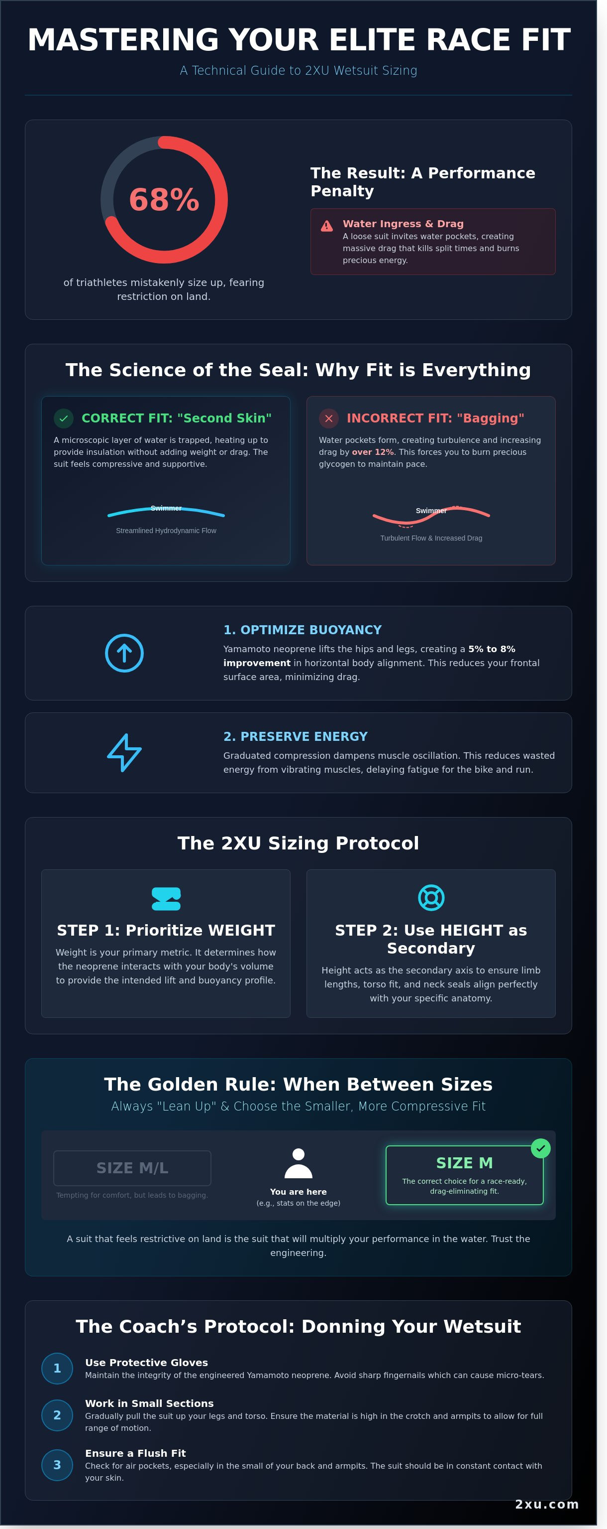 Triathlon wetsuit sizing chart