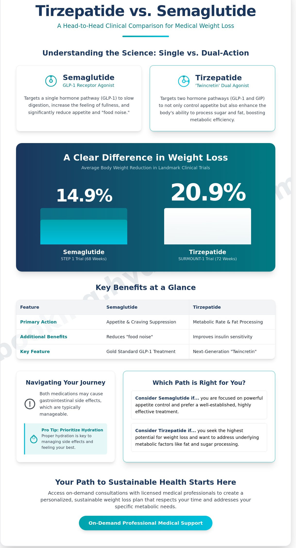 Tirzepatide vs semaglutide