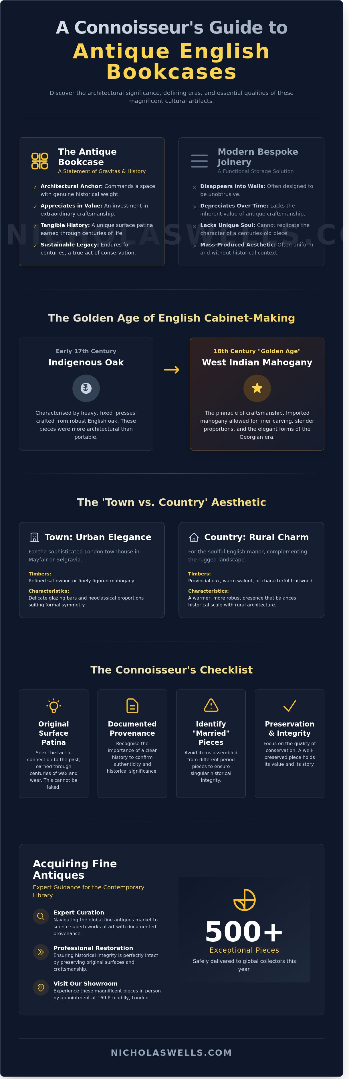 Antique bookcases for English homes