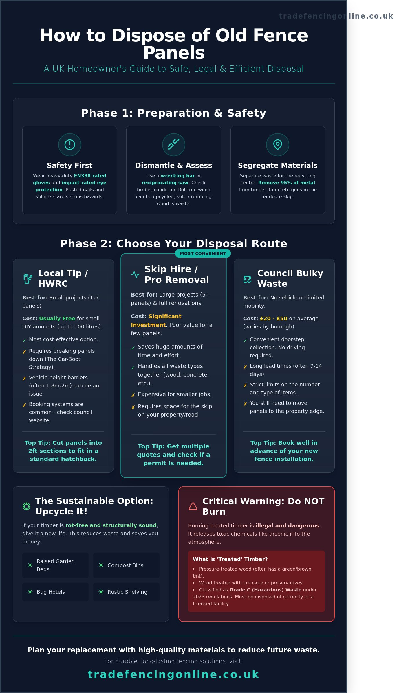 How to dispose of old fence panels uk