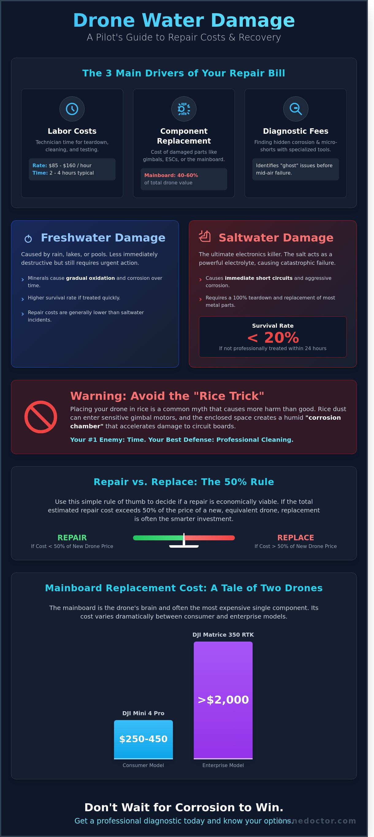 Drone water damage repair cost