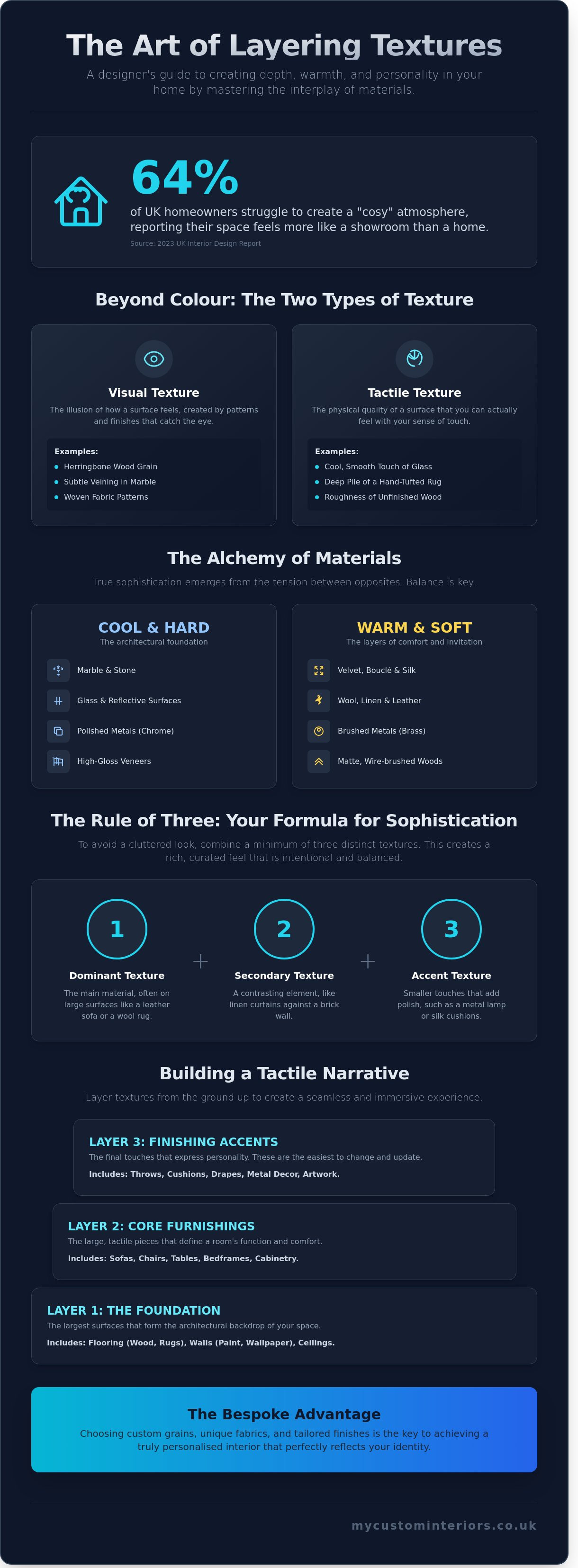 Layering textures in interior design