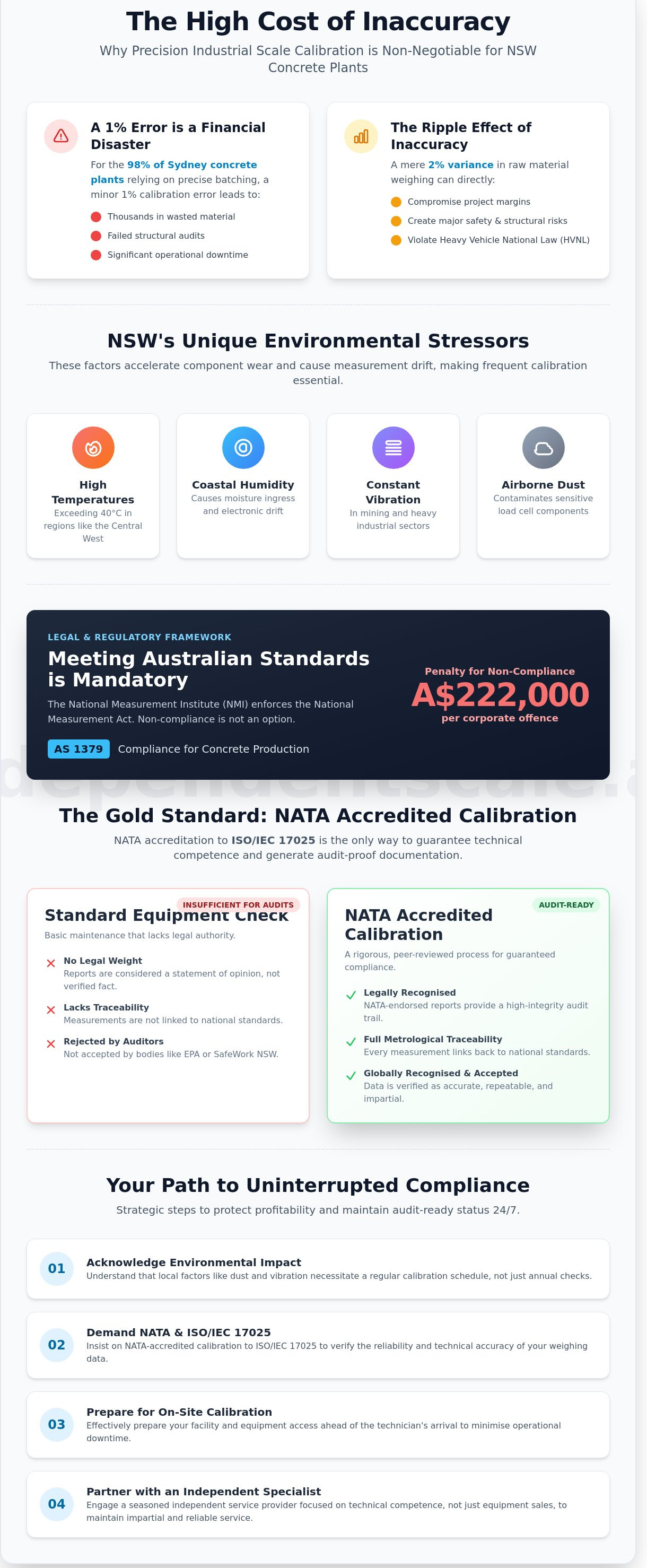 Industrial scale calibration NSW