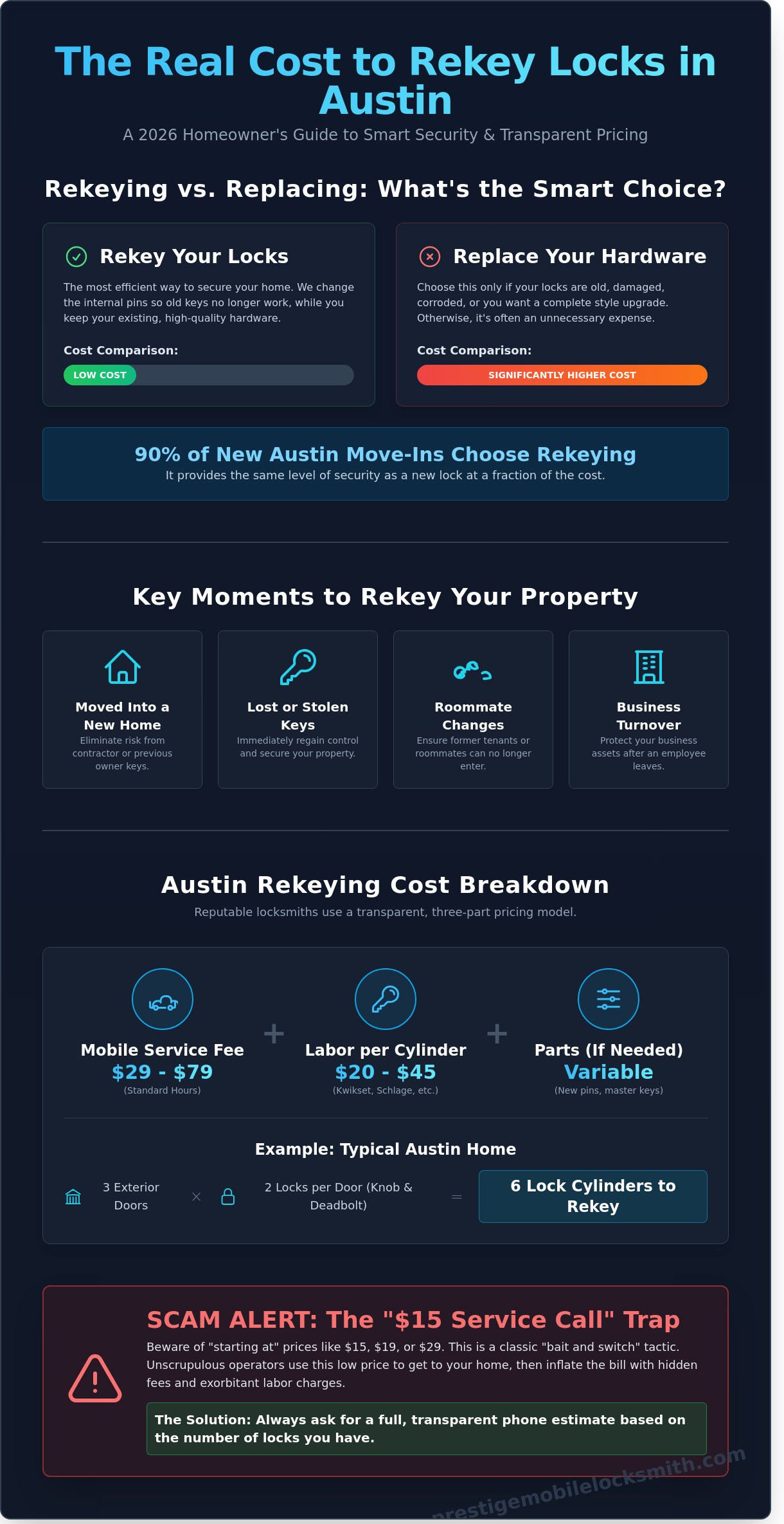 Cost to rekey locks Austin