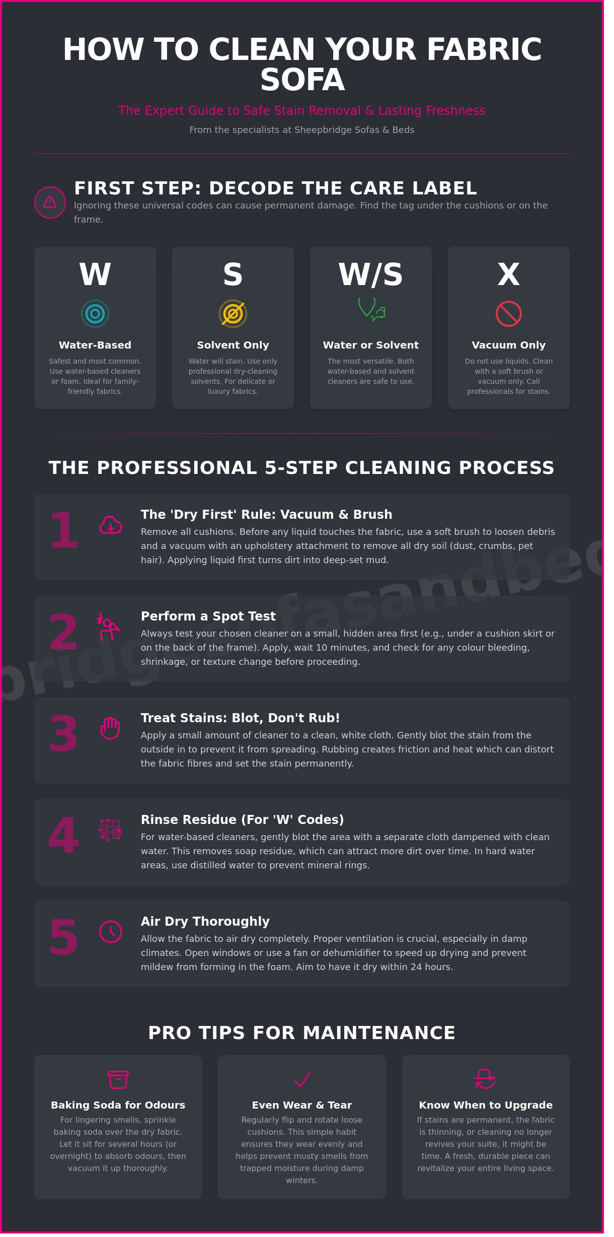 How to clean fabric sofa