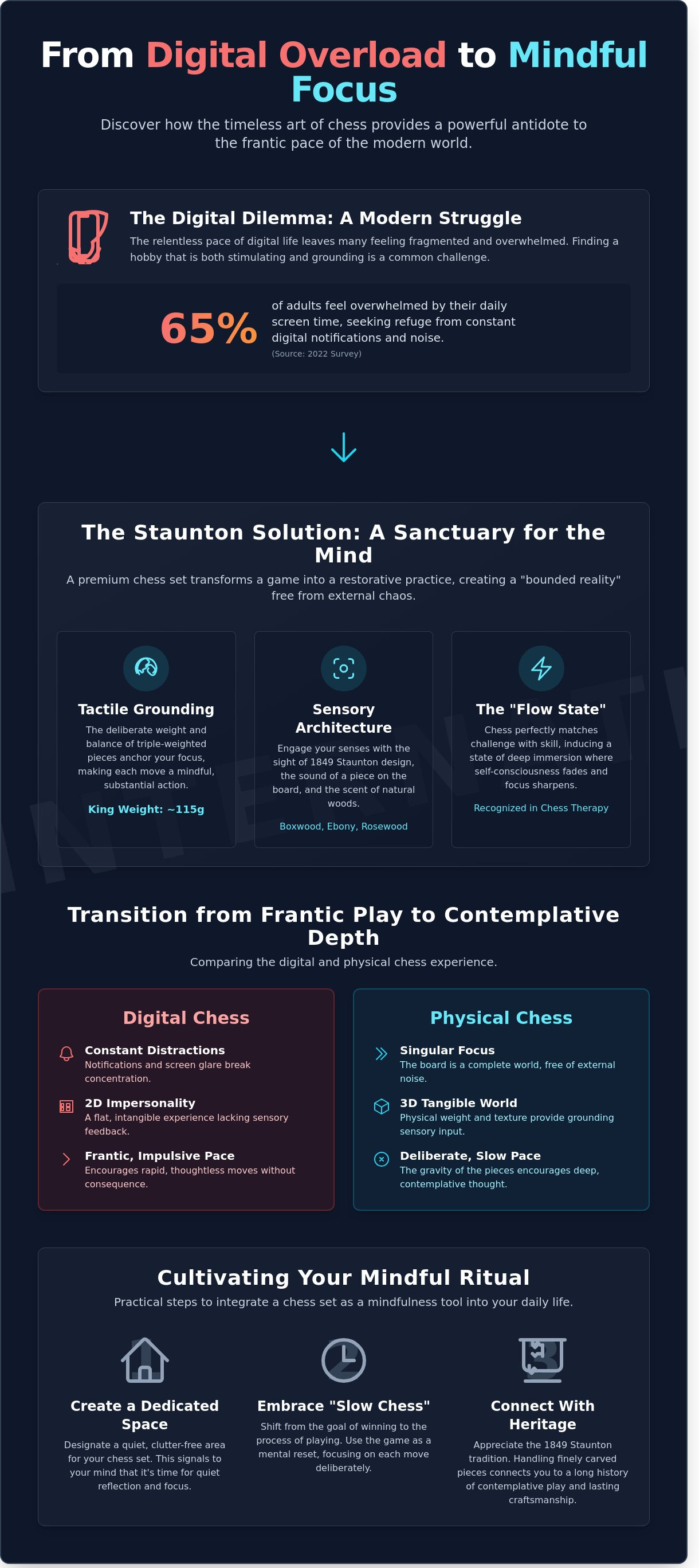 Chess set as a mindfulness tool