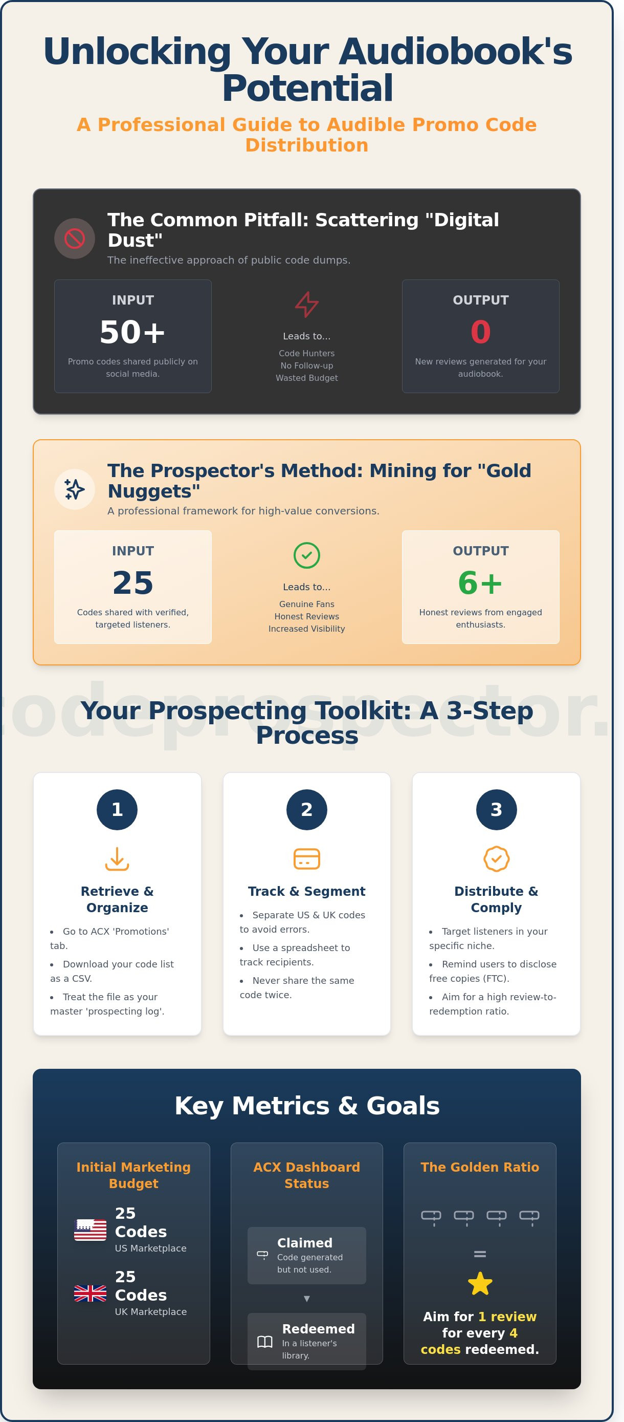 Best way to share audible codes with listeners