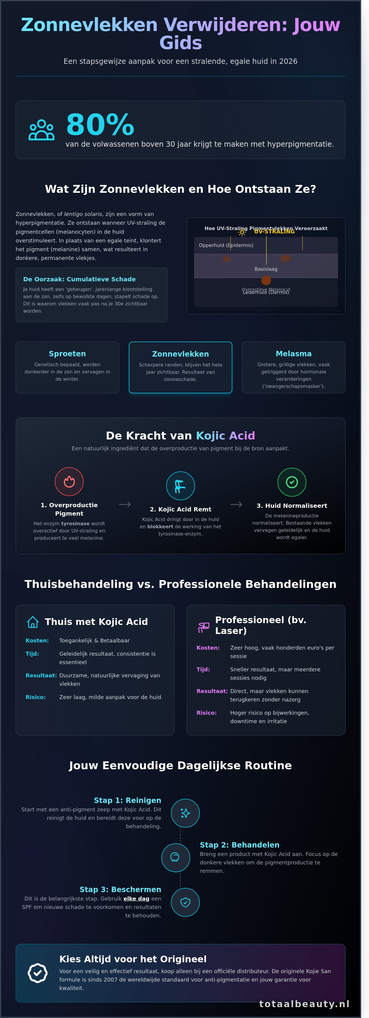 Zonnevlekken gezicht verwijderen