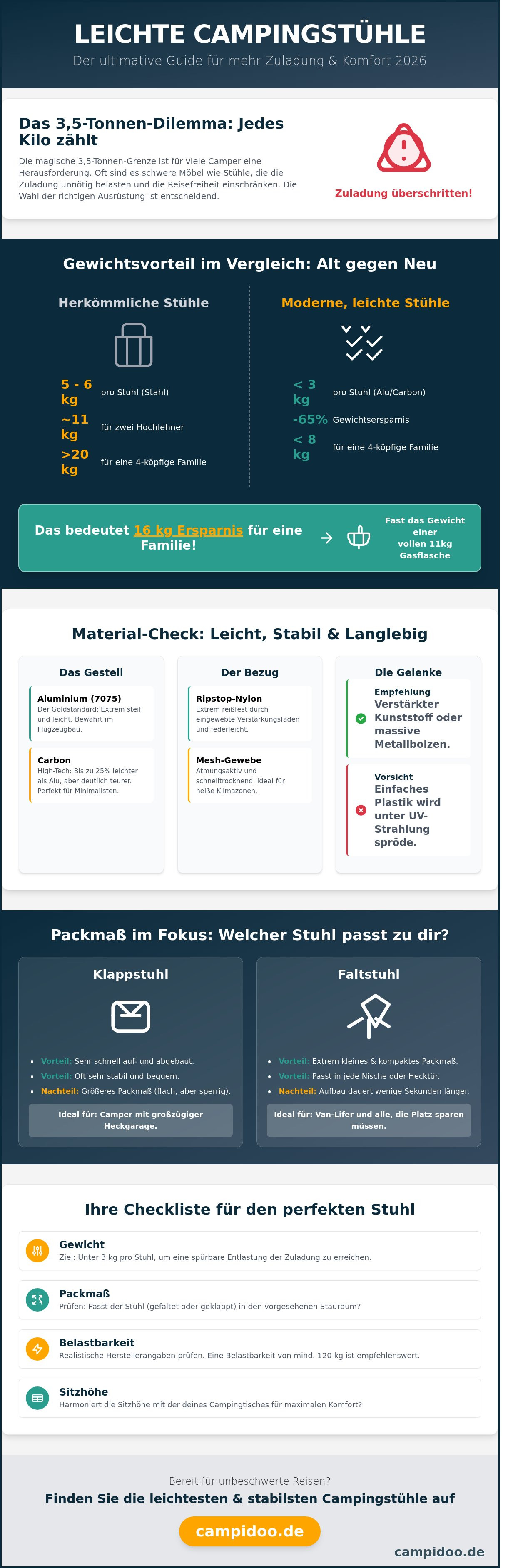 Leichte campingstühle