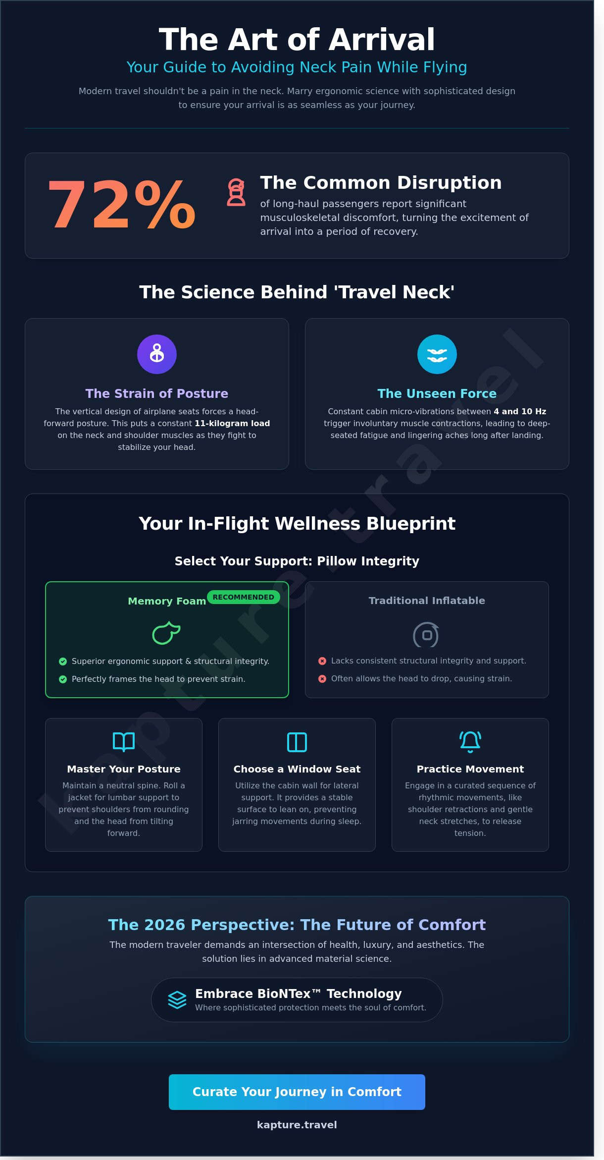 Avoid neck pain flying