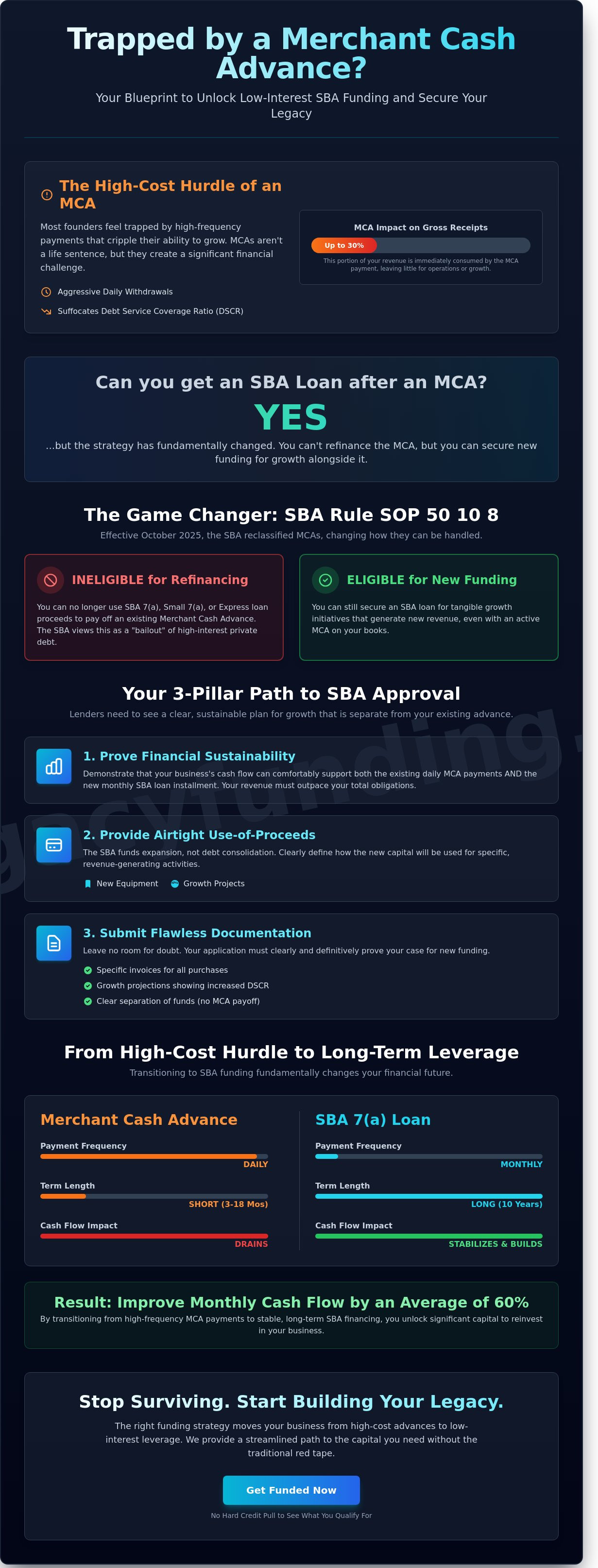 Can i get an sba loan after an mca