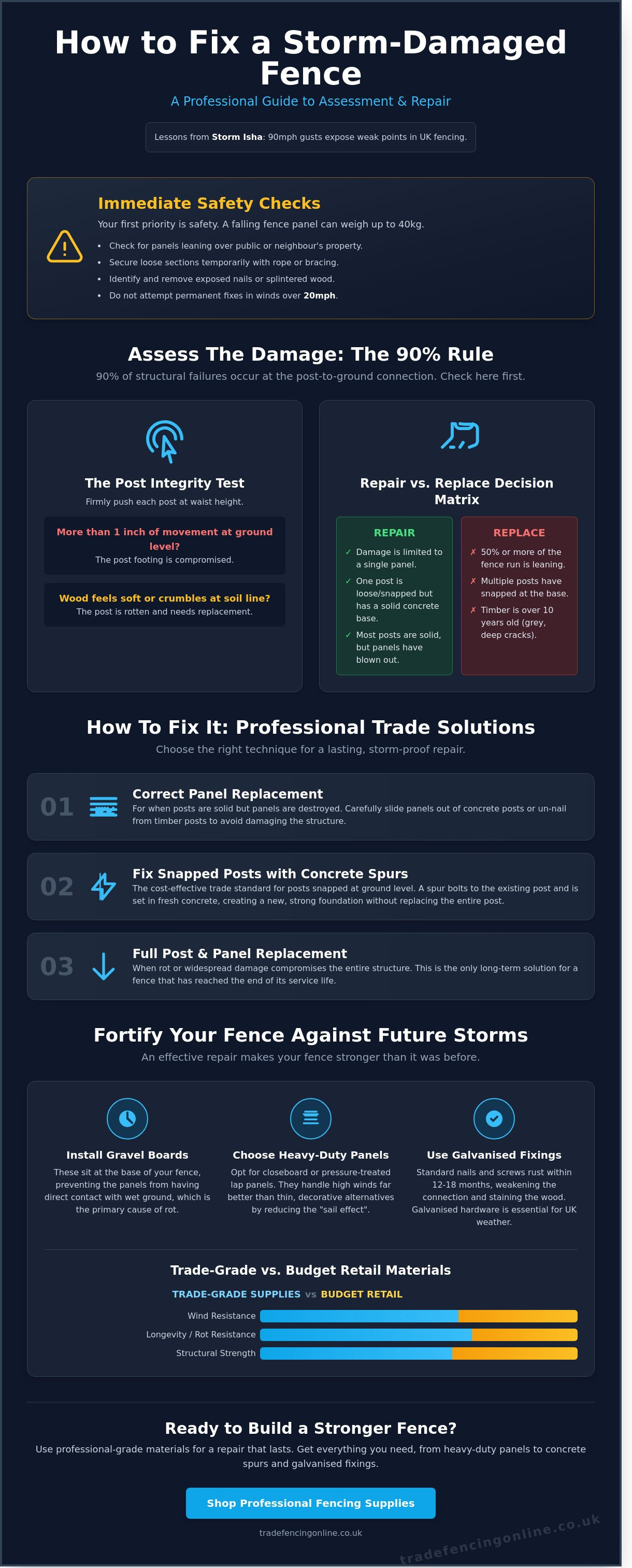 How to fix a storm damaged fence