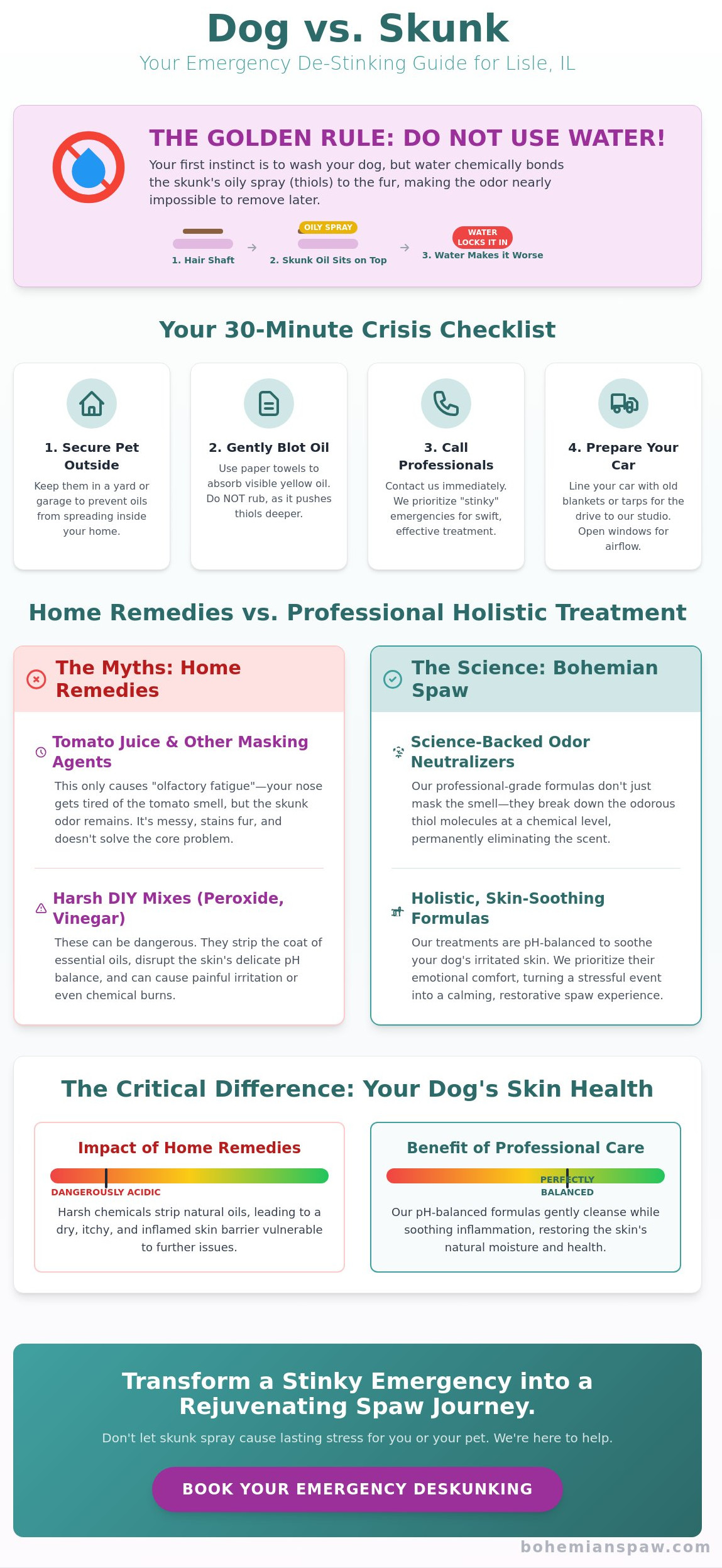 Deskunking service for dogs lisle